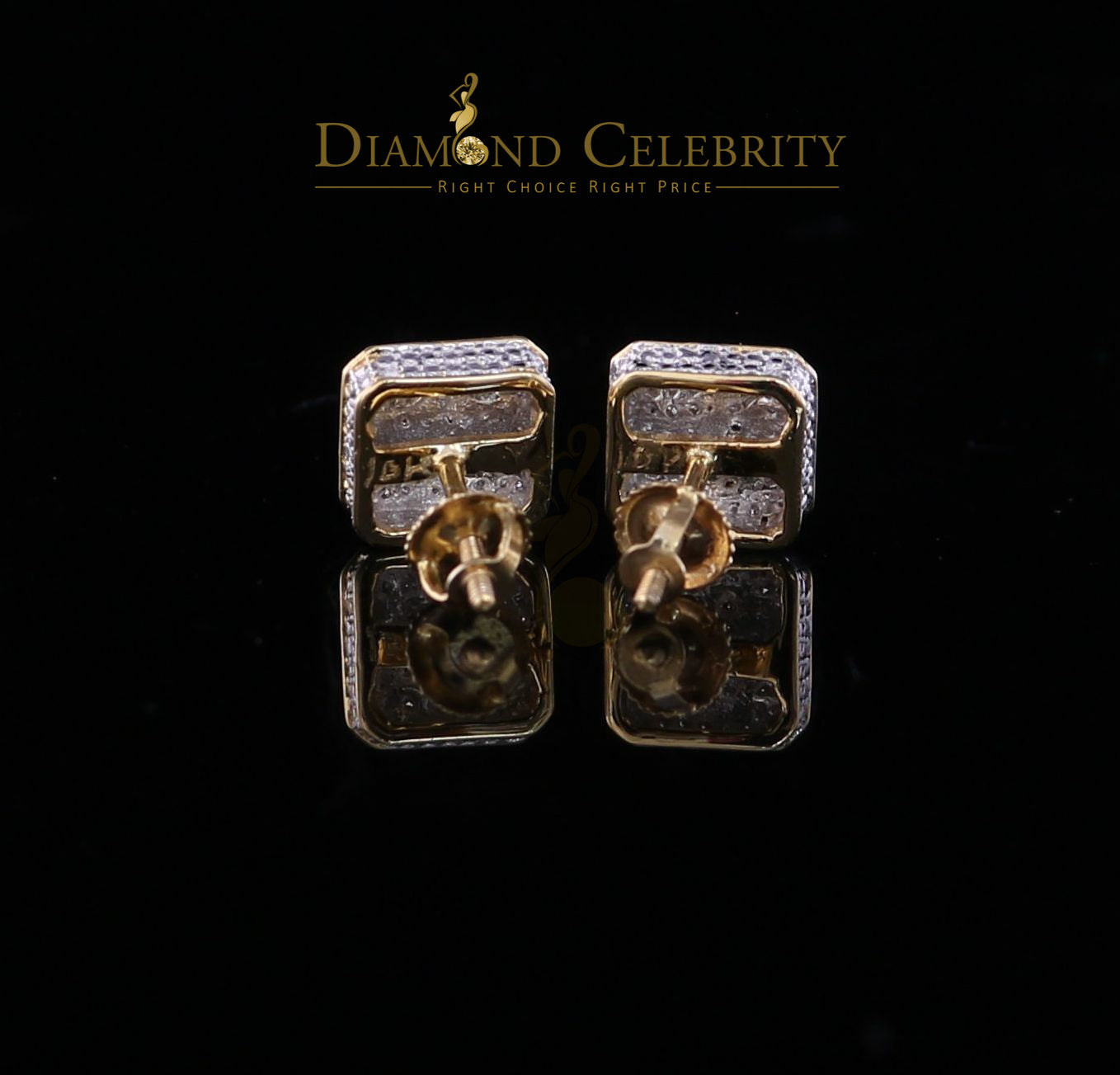 DiamondCelebritees10K Real Yellow Gold Real Micro Diamond 0.25CT Men's/Women's Stud Earring