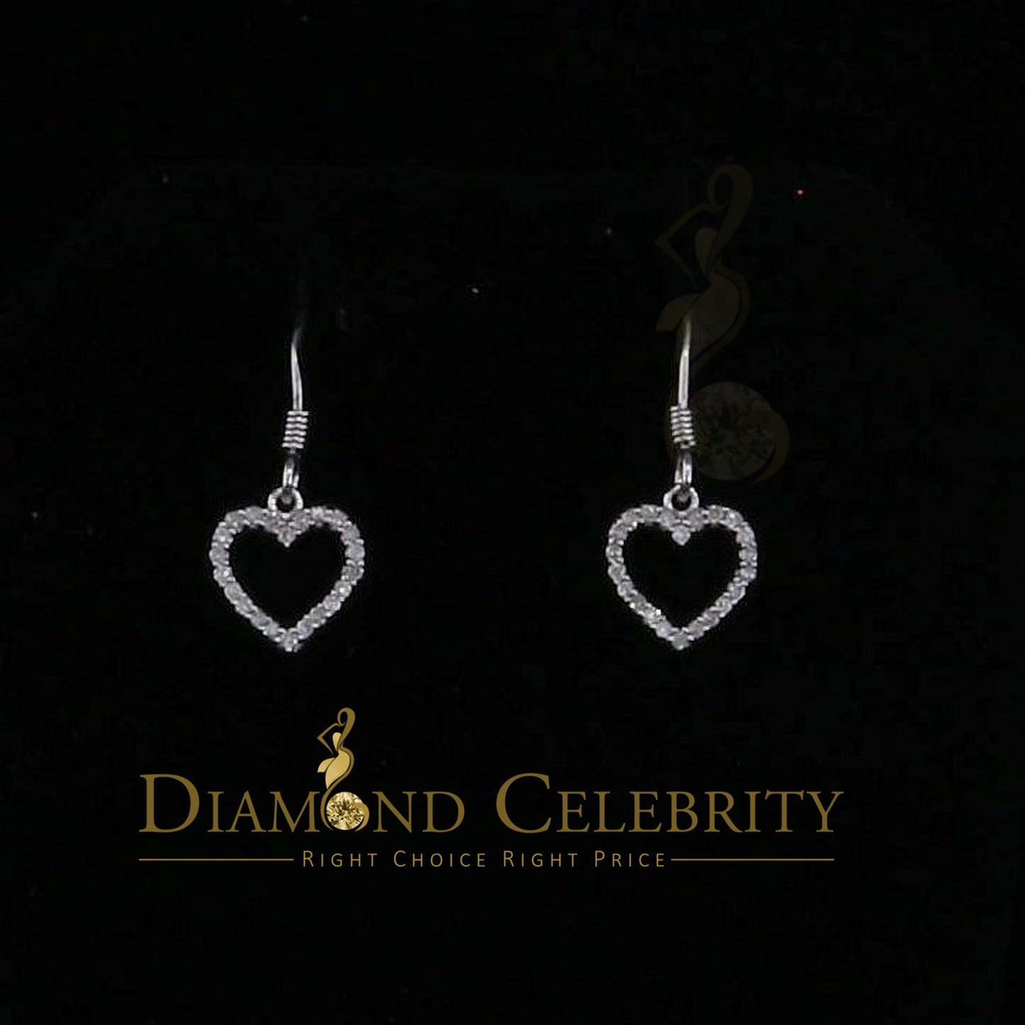 DiamondCelebritees 0.20ct Diamond 925 Sterling Silver White Dangling Stud Earring For Men / Women