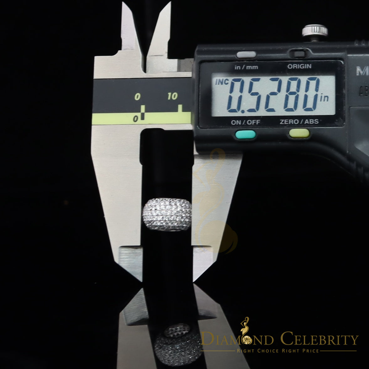 DiamondCelebritees Women's Fancy White Big 925 Sterling Silver Slide Ball Pendant W/ Cubic Zirconia