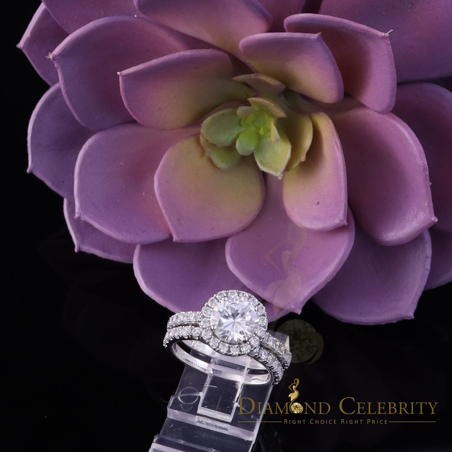 DiamondCelebritees 4.58ct White Cubic Zirconia 925 Sterling Silver Bridal Fashion Womens Ring SZ 7
