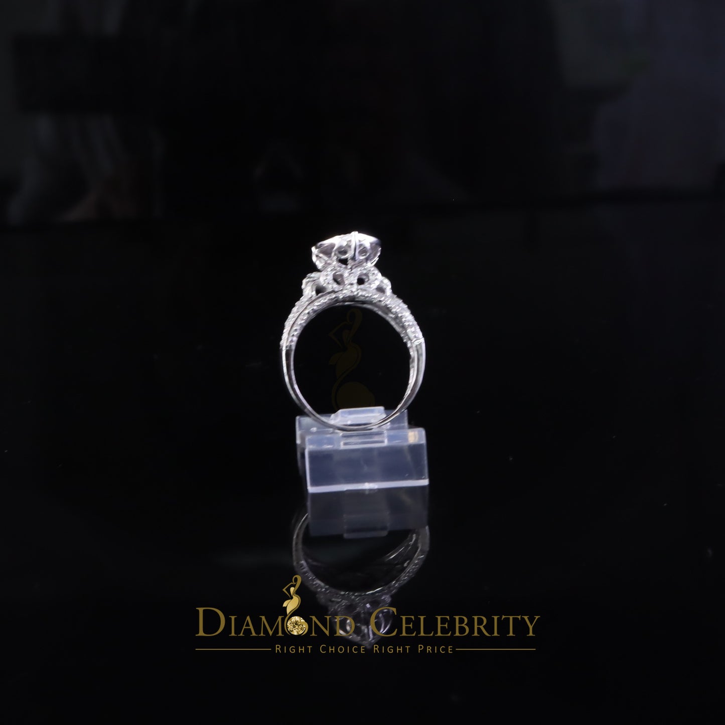 DiamondCelebritees Real Diamond 0.10ct White 925 Sterling Silver Womens Engagement Heart Ring SZ 7