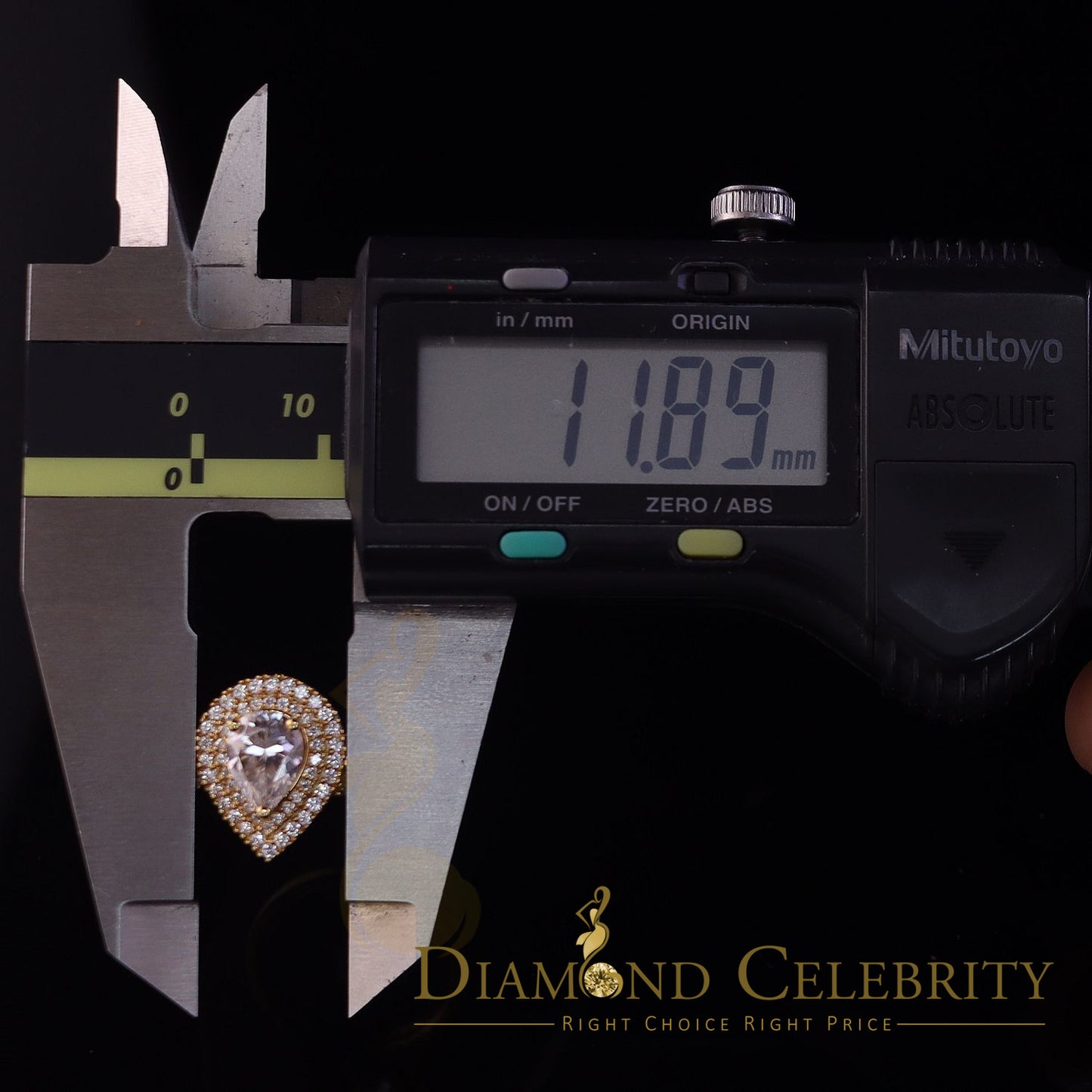 King Of Blings 10K Yellow Gold 2.00CT 'VVS' 'FL' D clr Pear Cut Moissonite Womens Ring Size 7