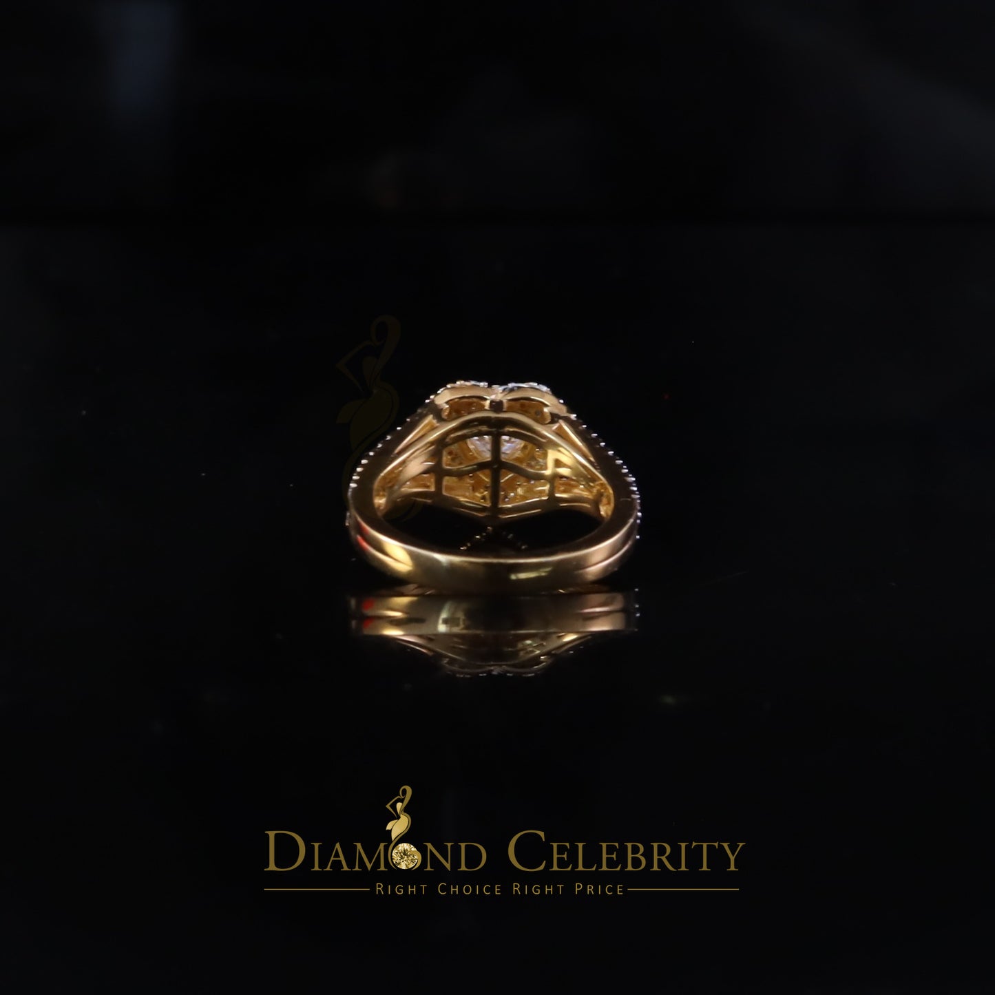 DiamondCelebritees Heart Ring Sz 7 for Women's 925 Yellow Sterling Silver 1.50ct VVS 'D' Moissanite