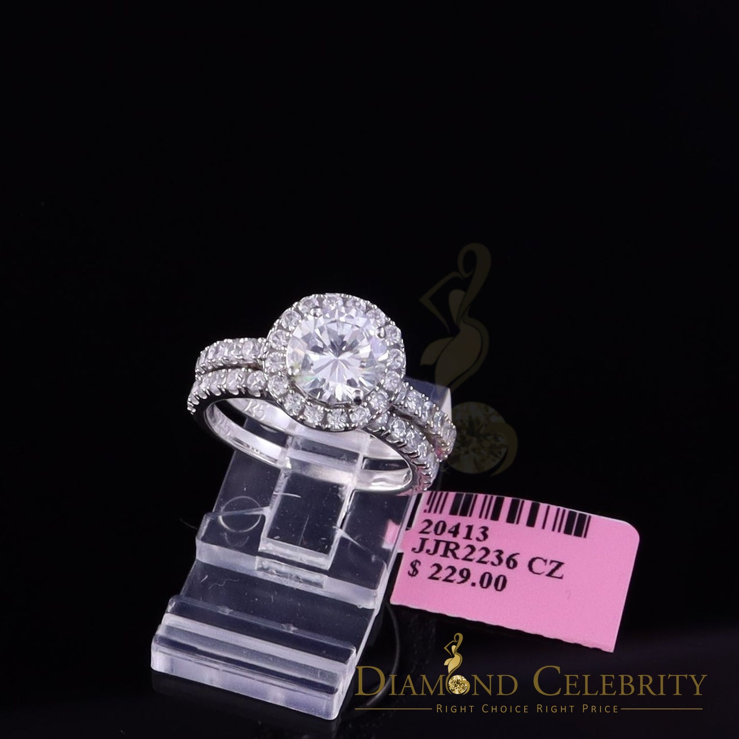 DiamondCelebritees 4.58ct White Cubic Zirconia 925 Sterling Silver Bridal Fashion Womens Ring SZ 7