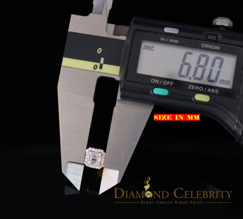DiamondCelebritees 925 Hip Hop White Sterling Silver 0.64ct Cubic Zirconia Women's Square Earrings