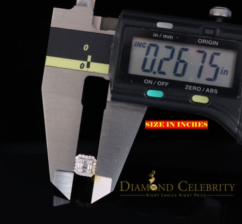 DiamondCelebritees 925 Hip Hop White Sterling Silver 0.64ct Cubic Zirconia Women's Square Earrings