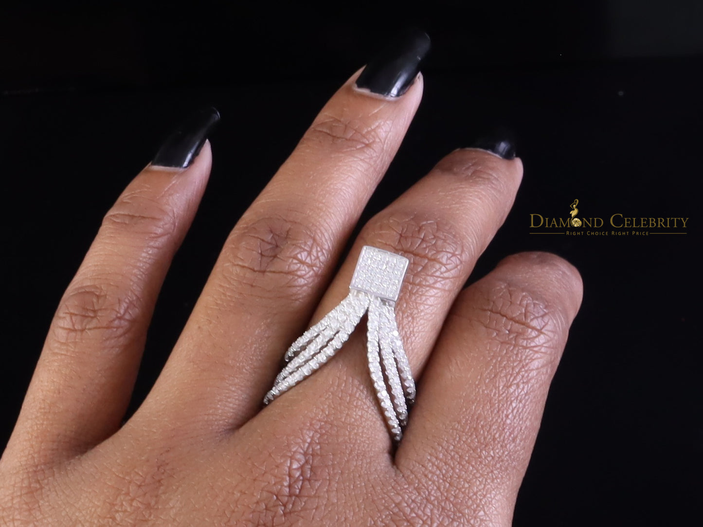 DiamondCelebritees 925 Sterling 1.50ct Cubic Zirconia White Silver Cocktail Womens Ring Size 6.