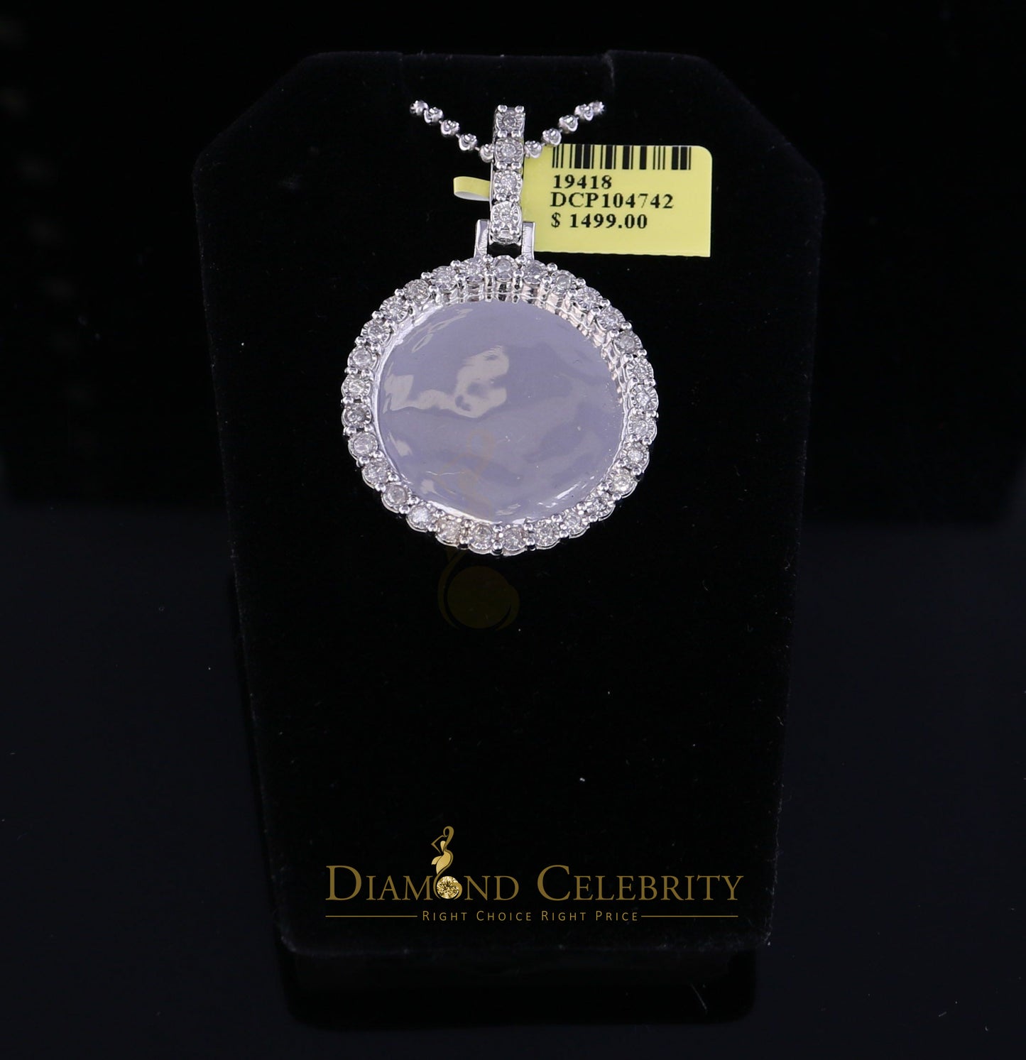 DiamondCelebritees Real 0.66ct Diamond 925 Sterling Silver 1.25" PICTURE Pendant Fashion White
