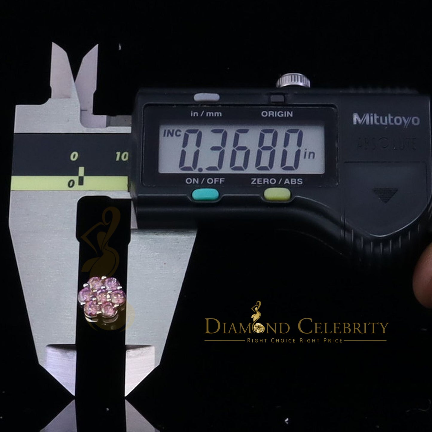Diamondcelebritees Men's/Women's 925 Silver White 1.66ct VVS D Pink Moissanite Floral Stud Earrings