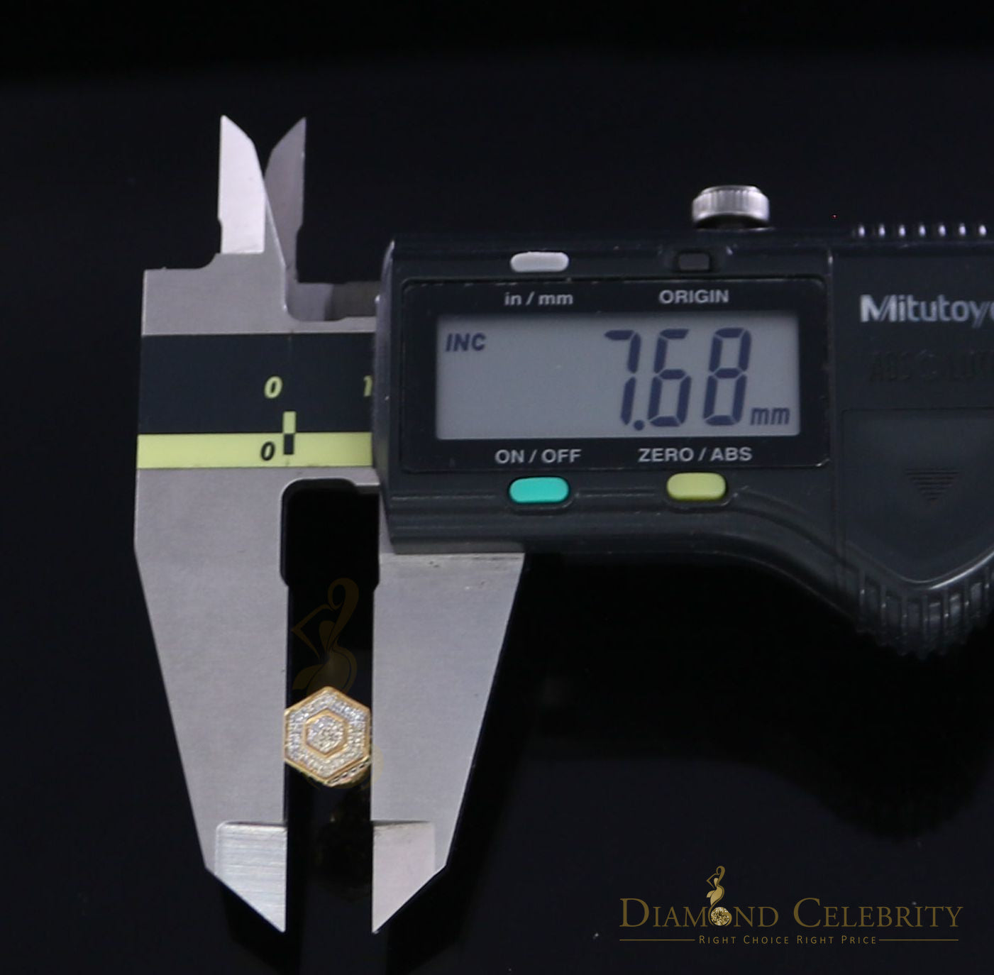DiamondCelebriteesMen's/Women's stud Earrings 10K Real Yellow Gold with 0.10CT Real Diamonds