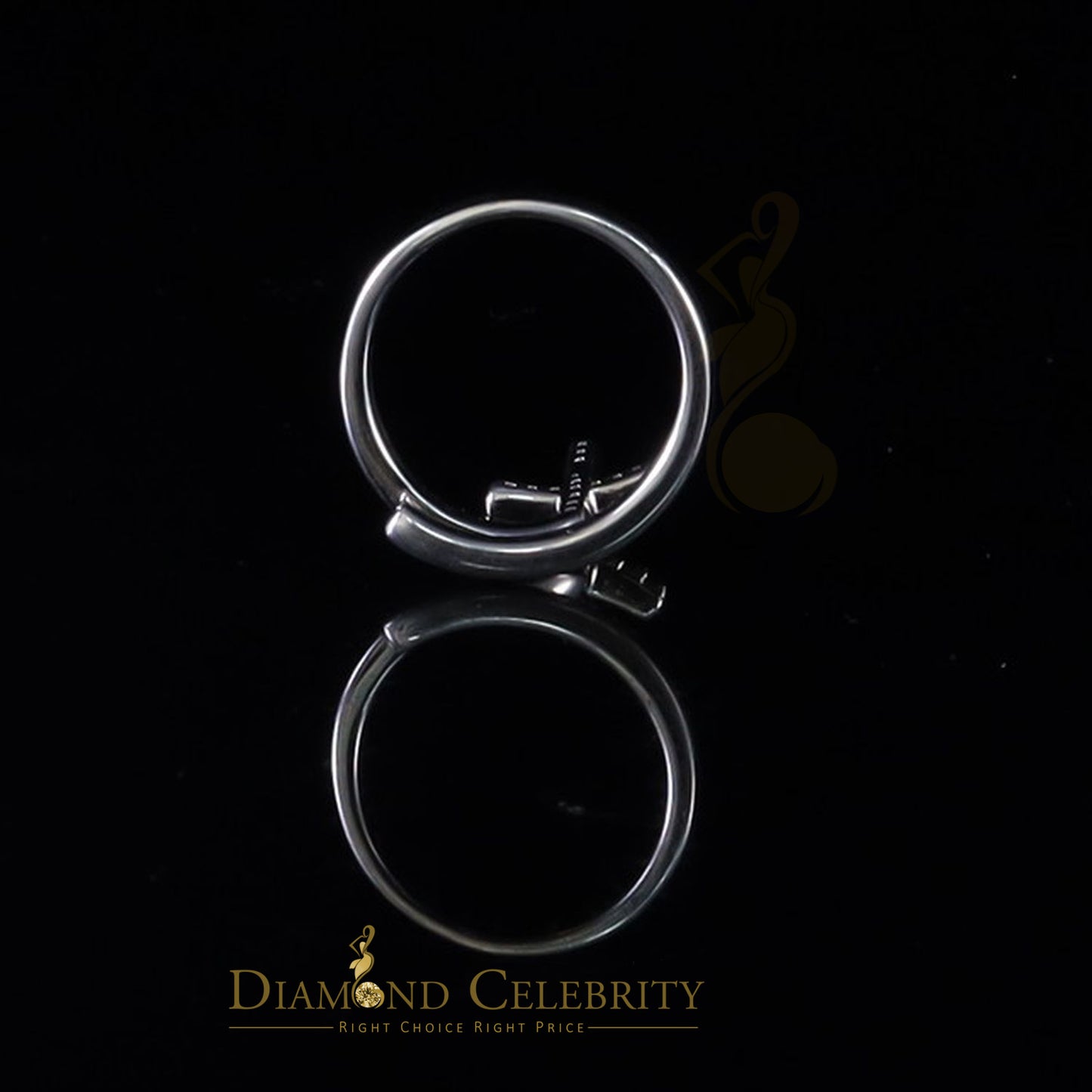 DiamondCelebritees 925 Sterling White Silver 0.15ct Cubic Zirconia Corss Womens Sets Ring Size 5.5