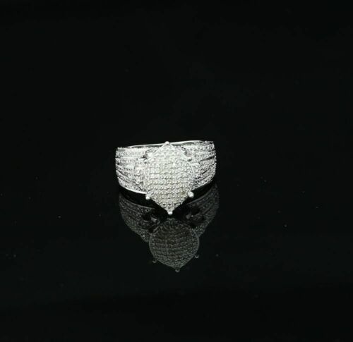 DiamondCelebritees Diamond 0.20CT 925 Sterling White Silver Engagement Cocktail Womens Ring Size 7