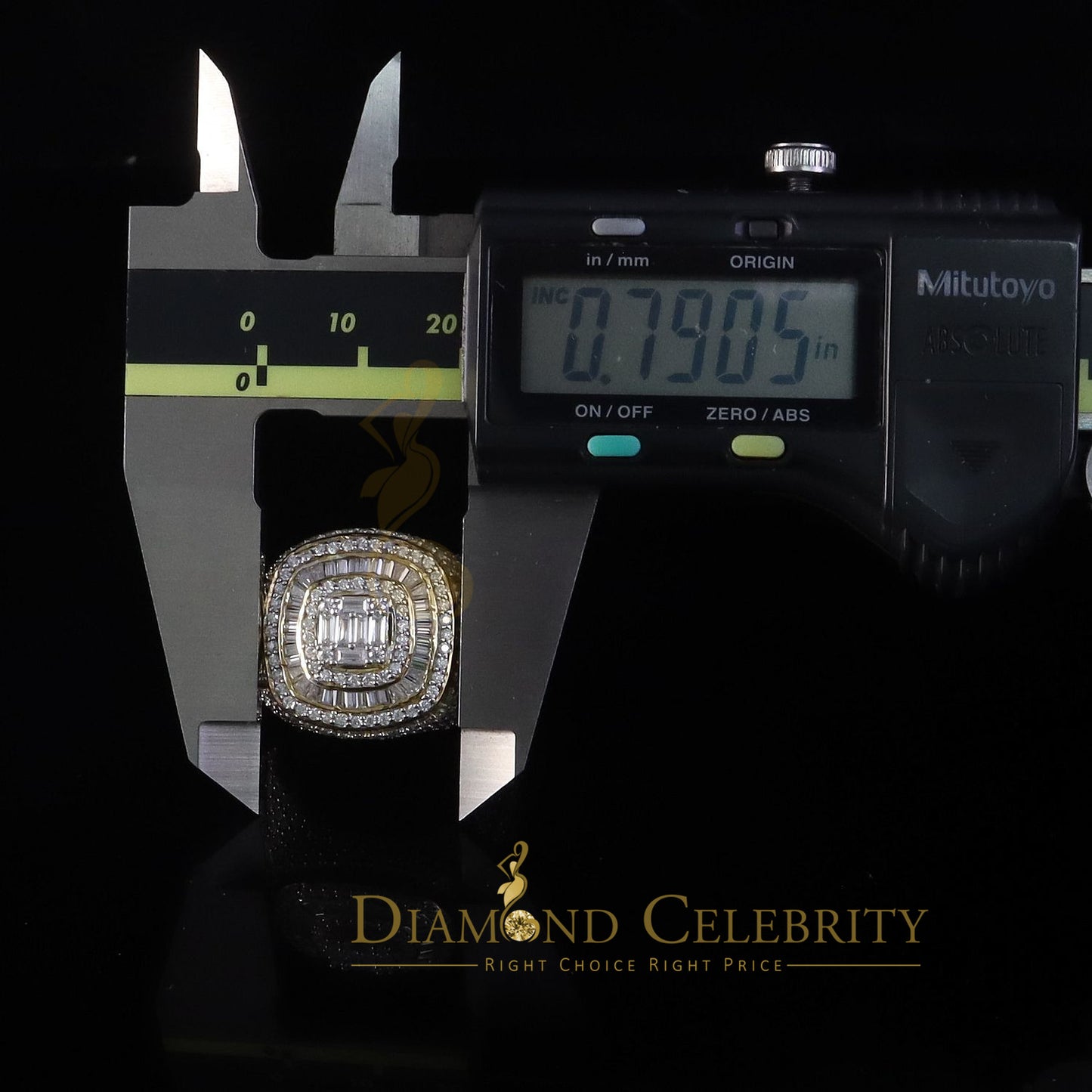 DiamondCelebritees Men's 925 Sterling Silver 5.50ct VVS 'D' Moissanite Yellow Round Rings Size 10