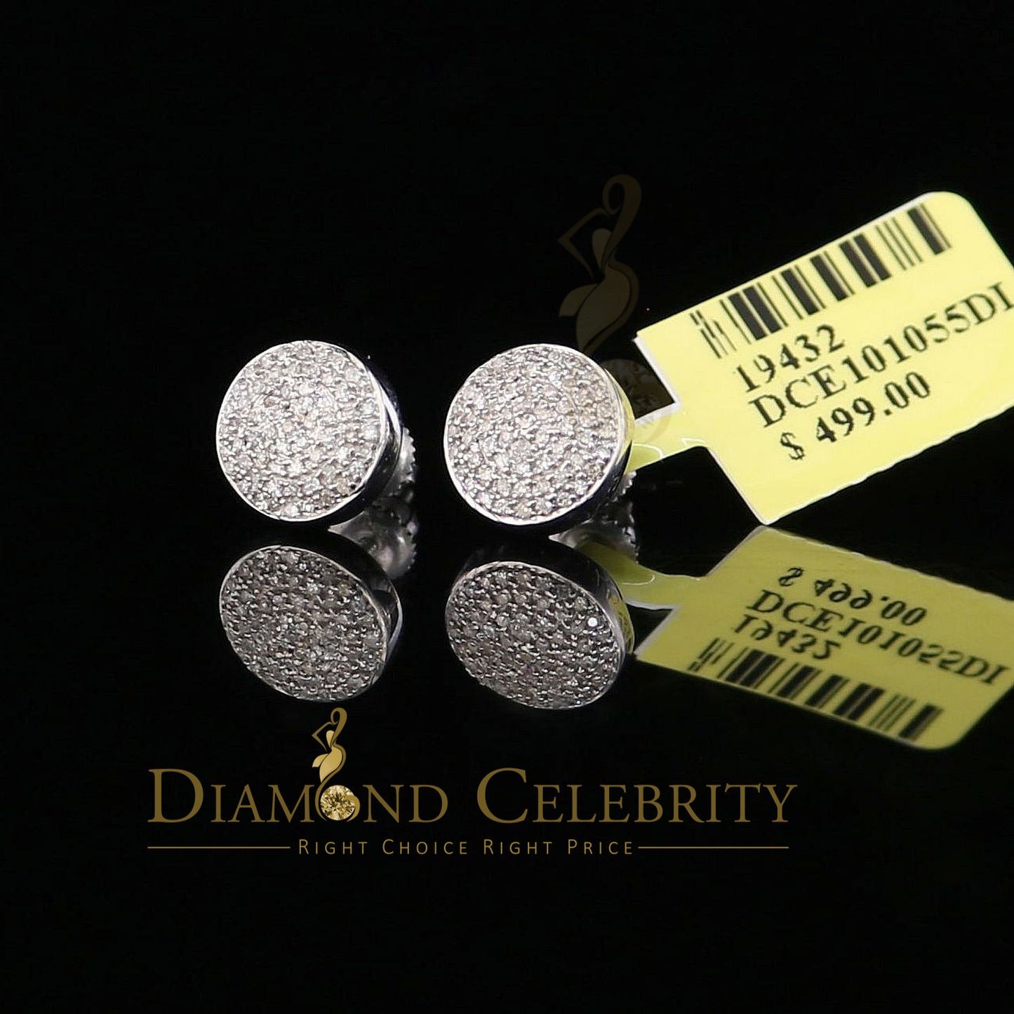 DiamondCelebritees 0.33ct Diamond Stud Earrings For Women White 925 Silver Stud For Men ears