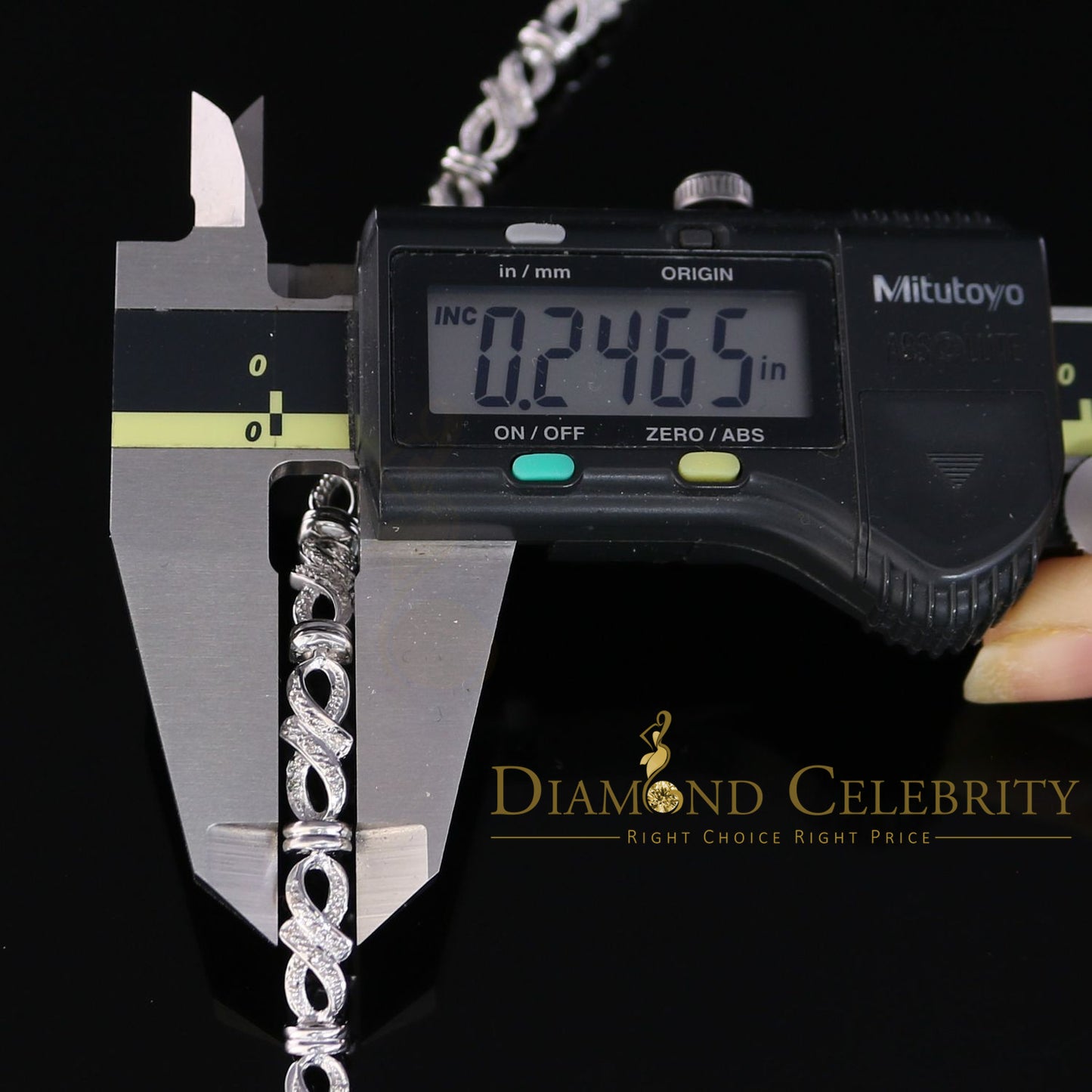 Diamondcelebritees 925 Sterling Silver White Bracelete Size 7 Inch with 0.22CT Genuine Diamonds