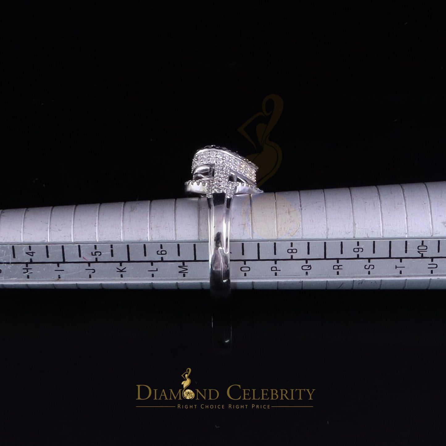DiamondCelebritees 2.50CT Women's 925 Silver White VVS 'D' Moissanite 3D Heart Shape Ring Size7