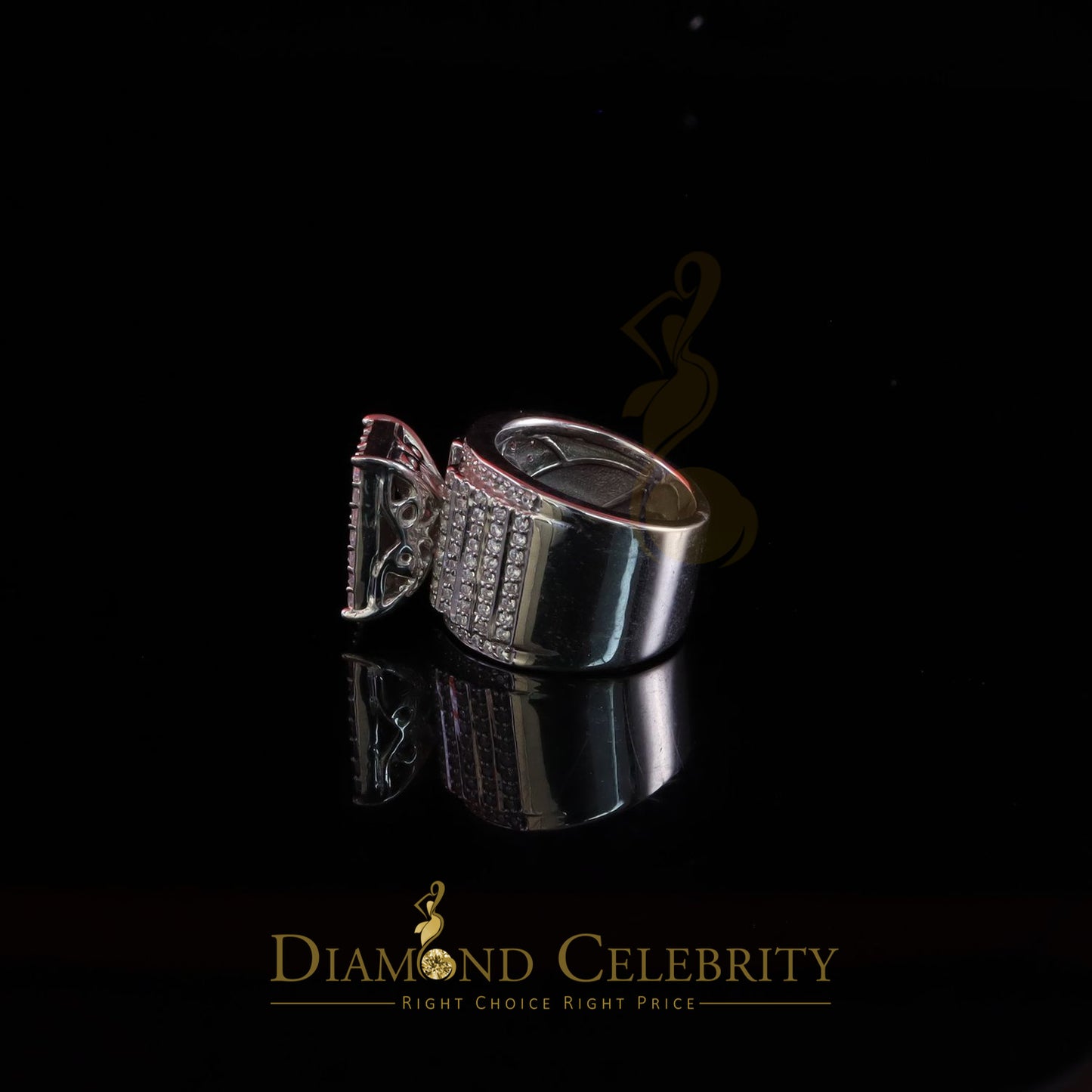 DiamondCelebritees 925 White Sterling Silver CZ 7.00ct Women's Cindarella Ring Size 8