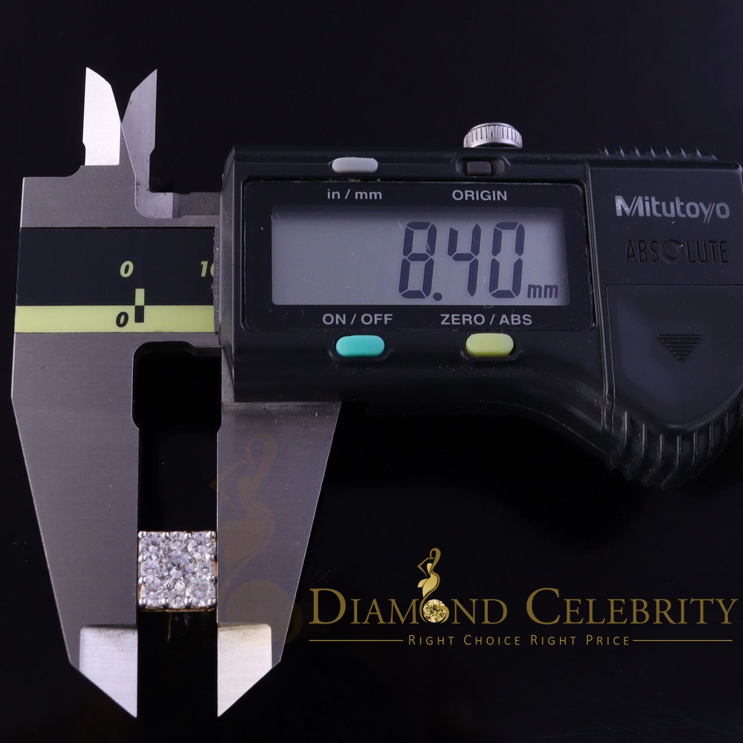 DiamondCelebritees Real Moissanite Square Earrings 10k Real Yellow Gold 2.25ct VVS 'D' Color