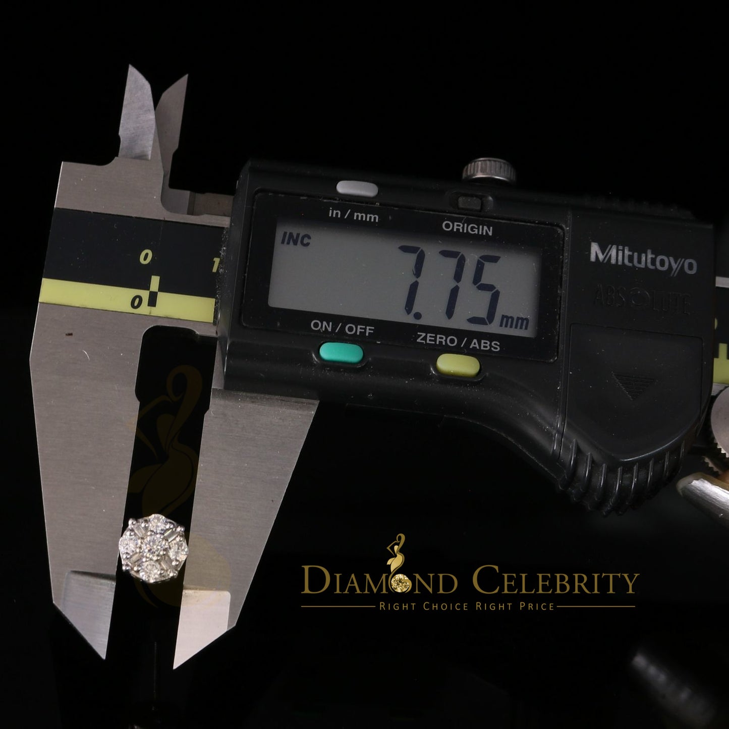 DiamondCelebritees White 925 Sterling Silver 1.96ct Cubic Zirconia for Ladies Hip Hop Round Earring