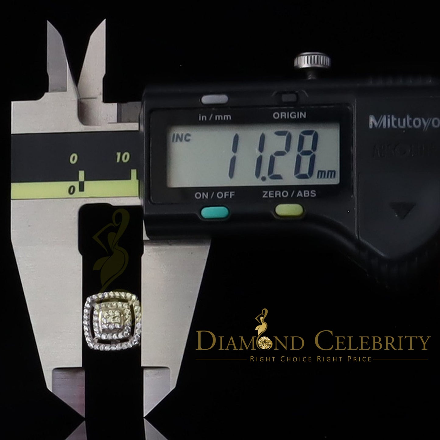 DiamondCelebritees White 925 Silver 1.22ct Cubic Zirconia Women's & Men's Hip Hop Square Earrings