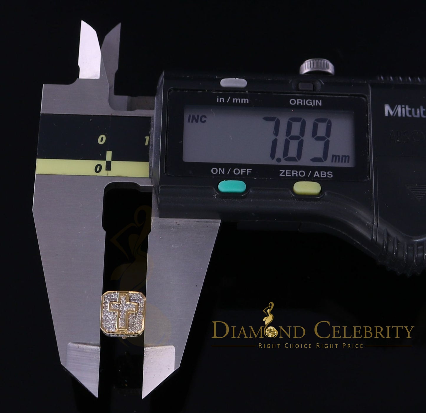 DiamondCelebritees10K Real Yellow Gold Real Micro Diamond 0.25CT Men's/Women's Stud Earring