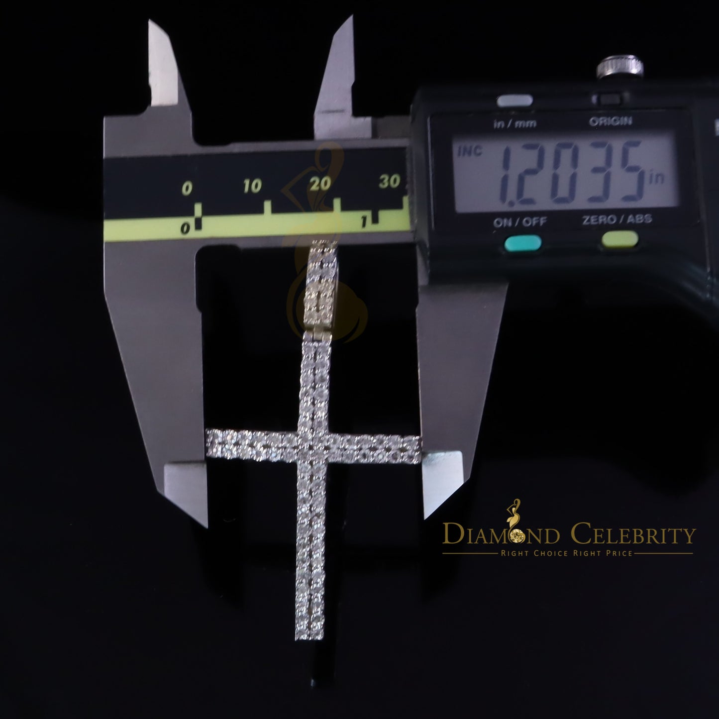 DiamondCelebritees 0.25CT Silver Tikali Real Diamond 925 Sterling White Cross Necklace Pendant