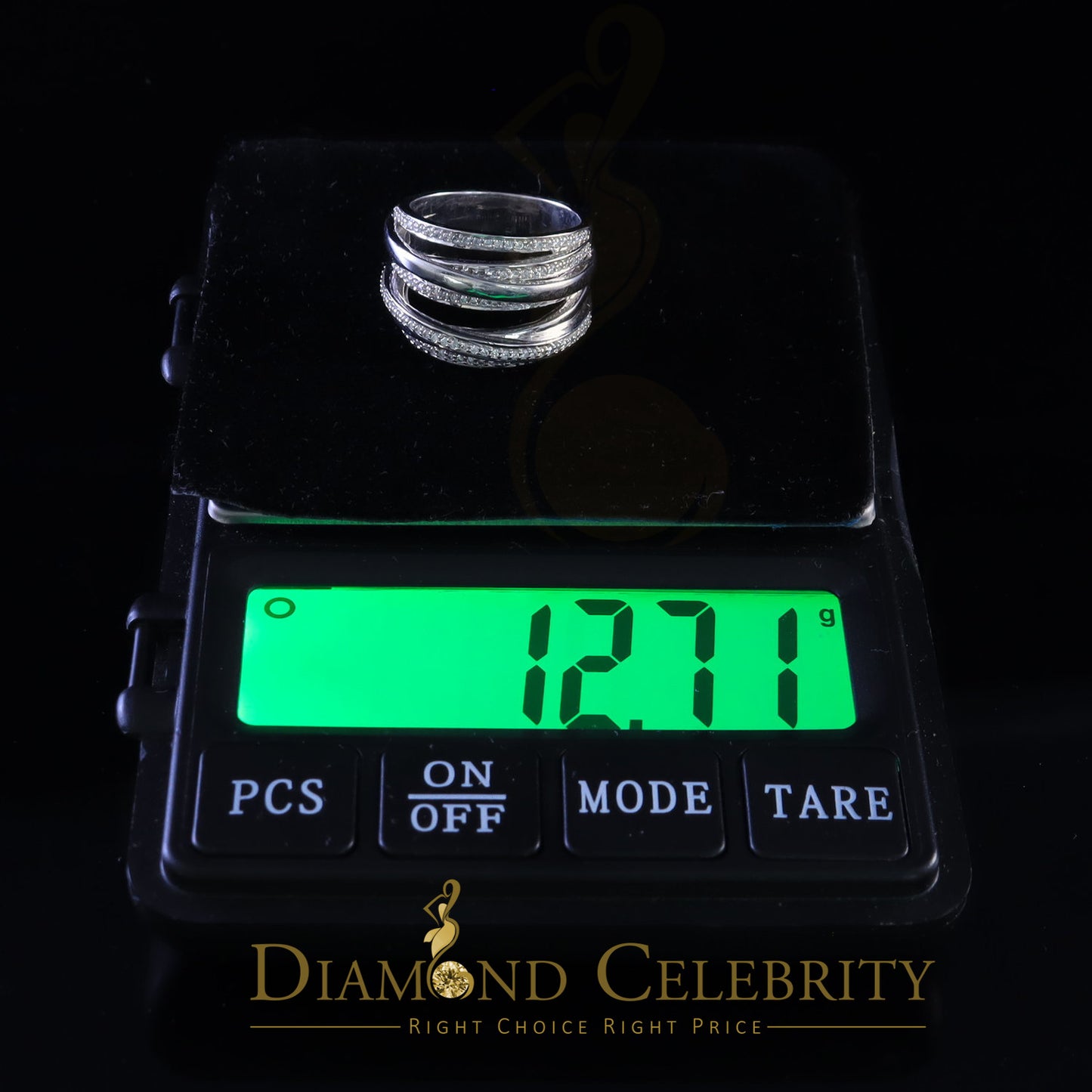 DiamondCelebritees 1.50ct Sterling Silver 925 White Cubic Zirconia Multi Round Ladie's Ring Size 9