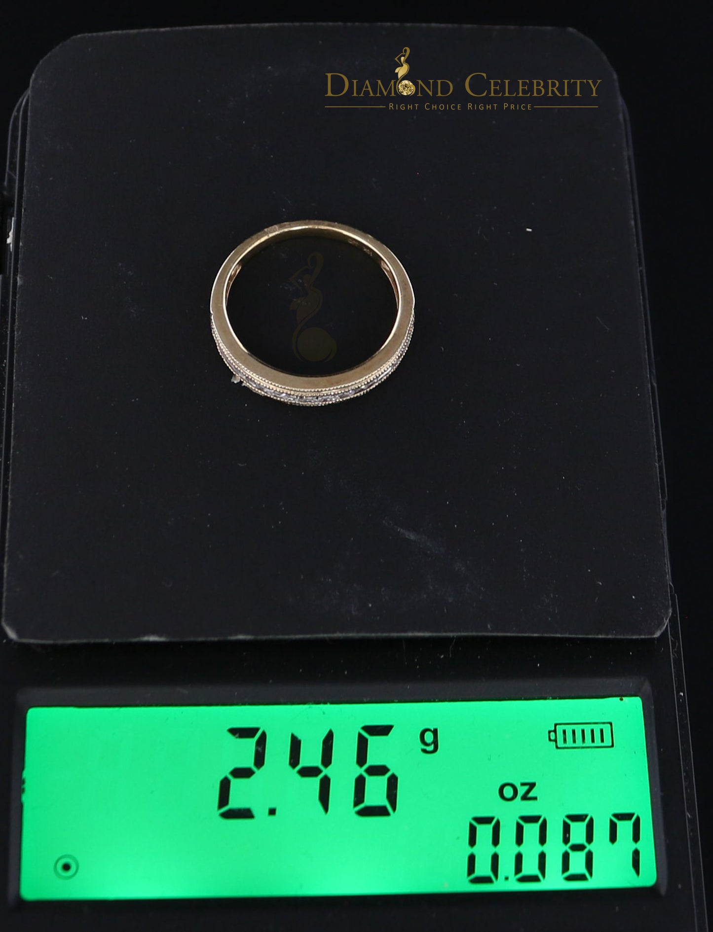 DiamondCelebritees Real Yellow Gold with 10KT 0.20CT Real Diamond Round Shape Womens Ring Size 6.5