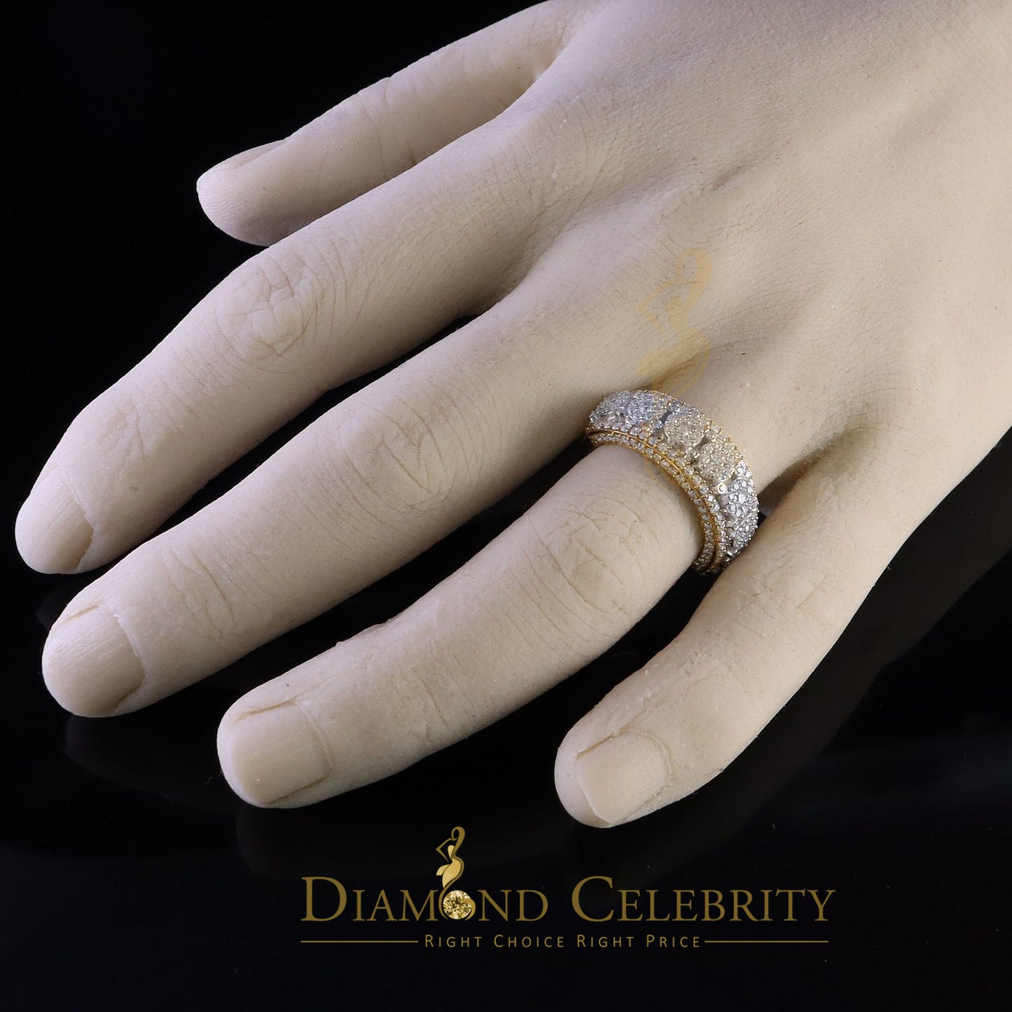 DiamondCelebritees 925 Moissanite White Round Shape Band Ring size 8 For Men's 2.50ct Silver VVS'D