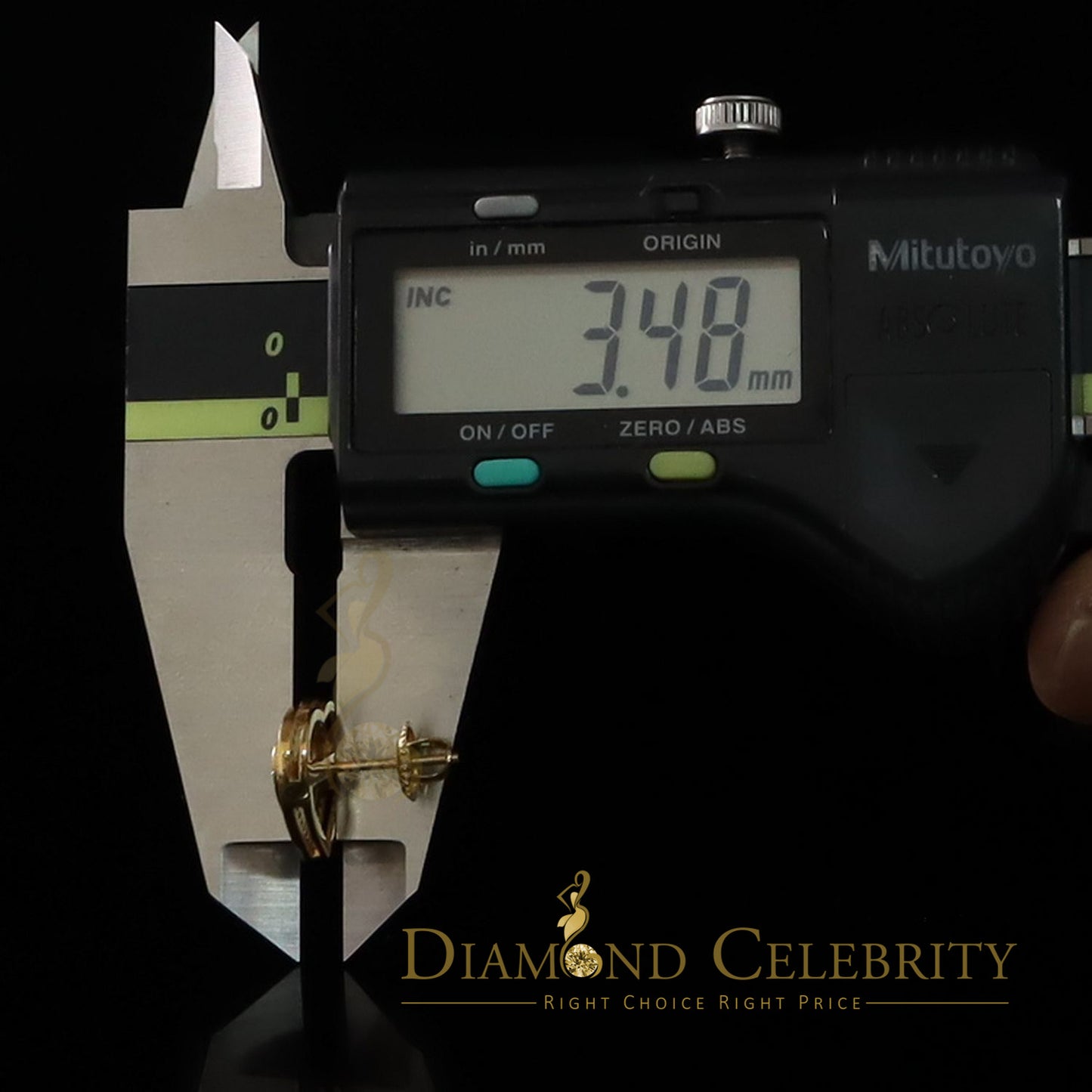 DiamondCelebritees Aretes Para Hombre Heart 925 Yellow Silver 0.30ct Diamond Women's /Men's Earring