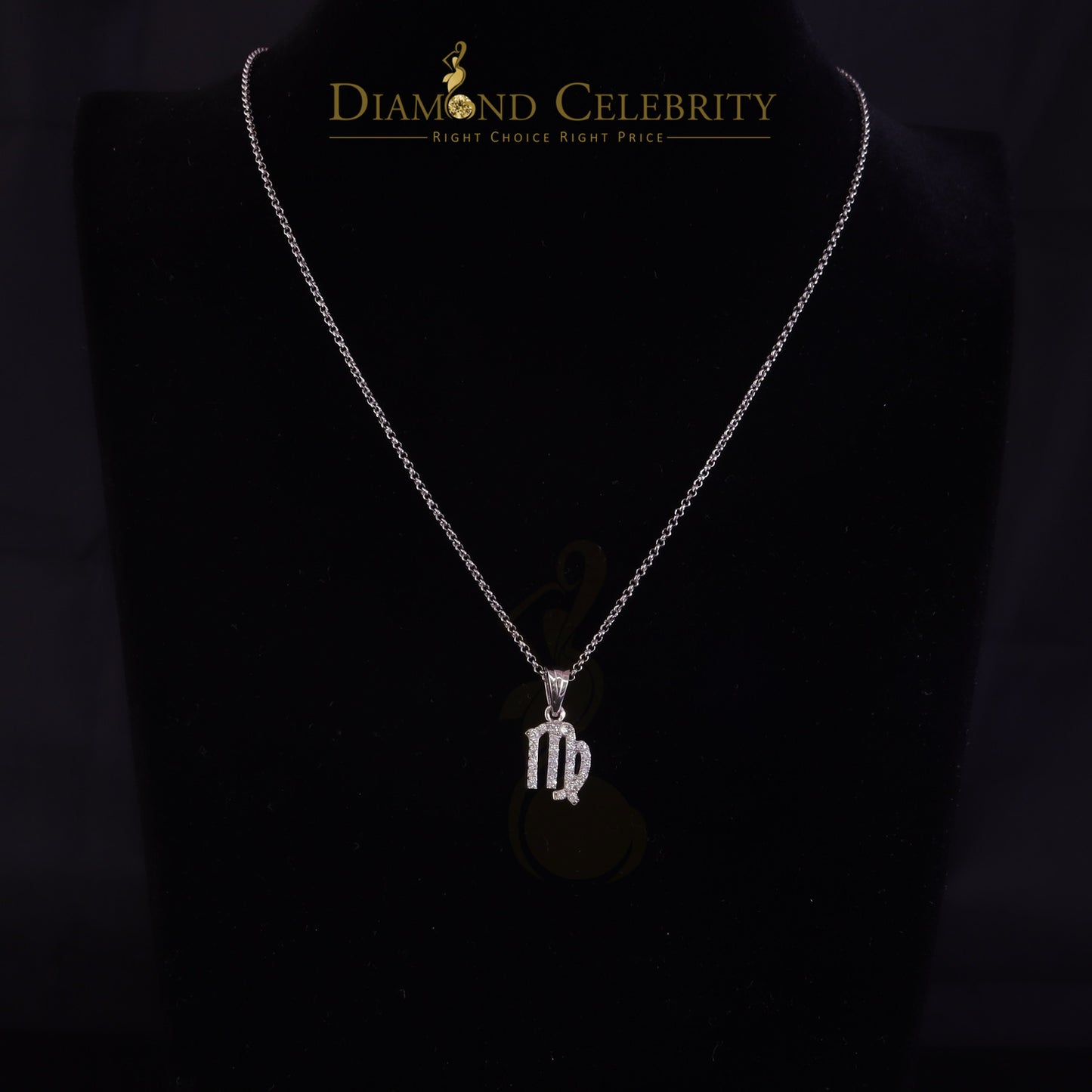 DiamondCelebritees 0.68ct Cubic Zirconia Silver White VIRGO SEPTEMBER Month Pendant Men & Women