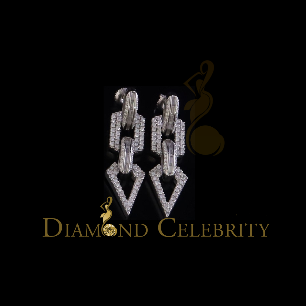 Diamondcelebritess New Dangling 925 Silver White 2.00CT VVS 'D Bugget Rd Moissanite Womens Earrings