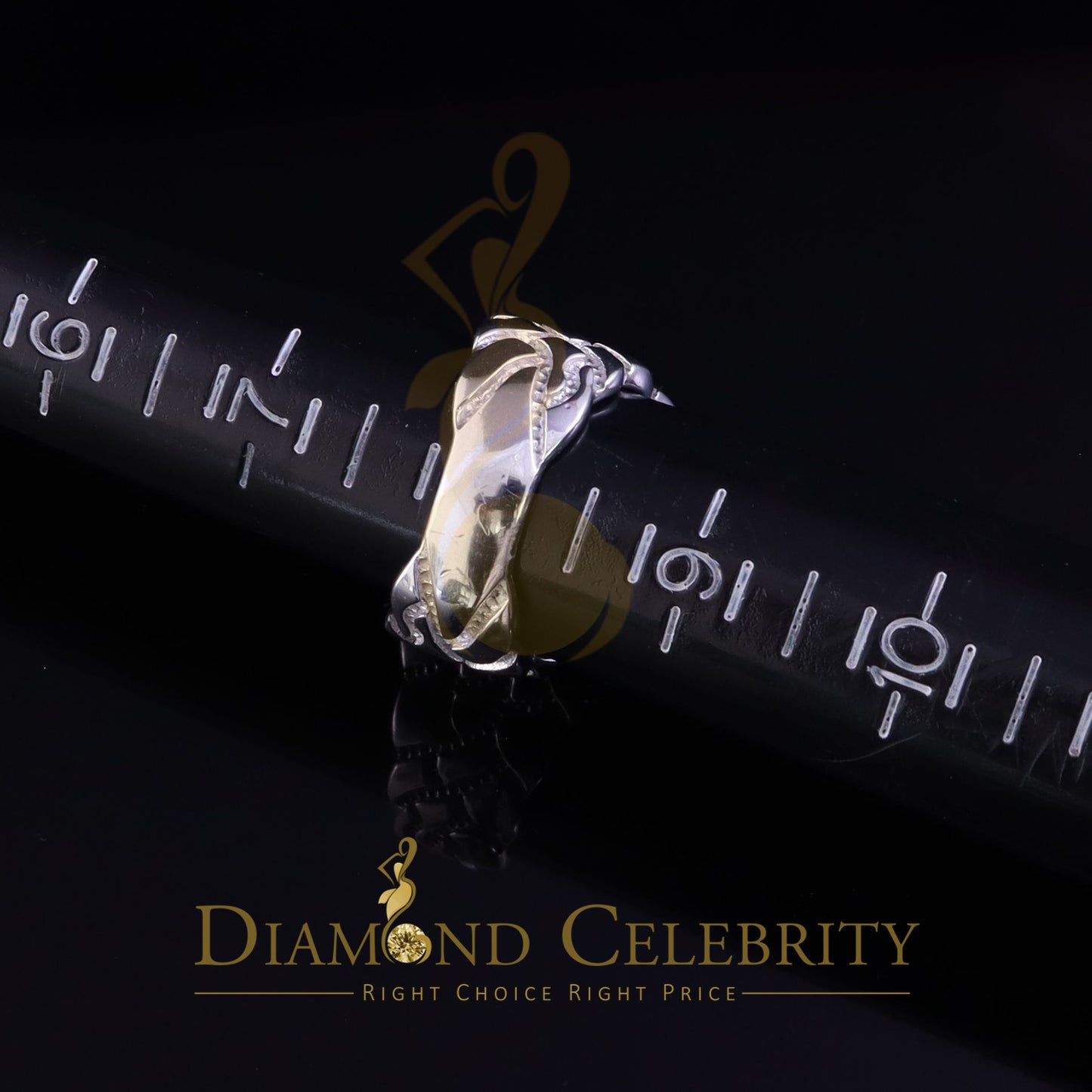 DiamondCelebritees 0.10CT Real Diamond 925 Sterling White Silver Round Womens Engagement Ring Size8