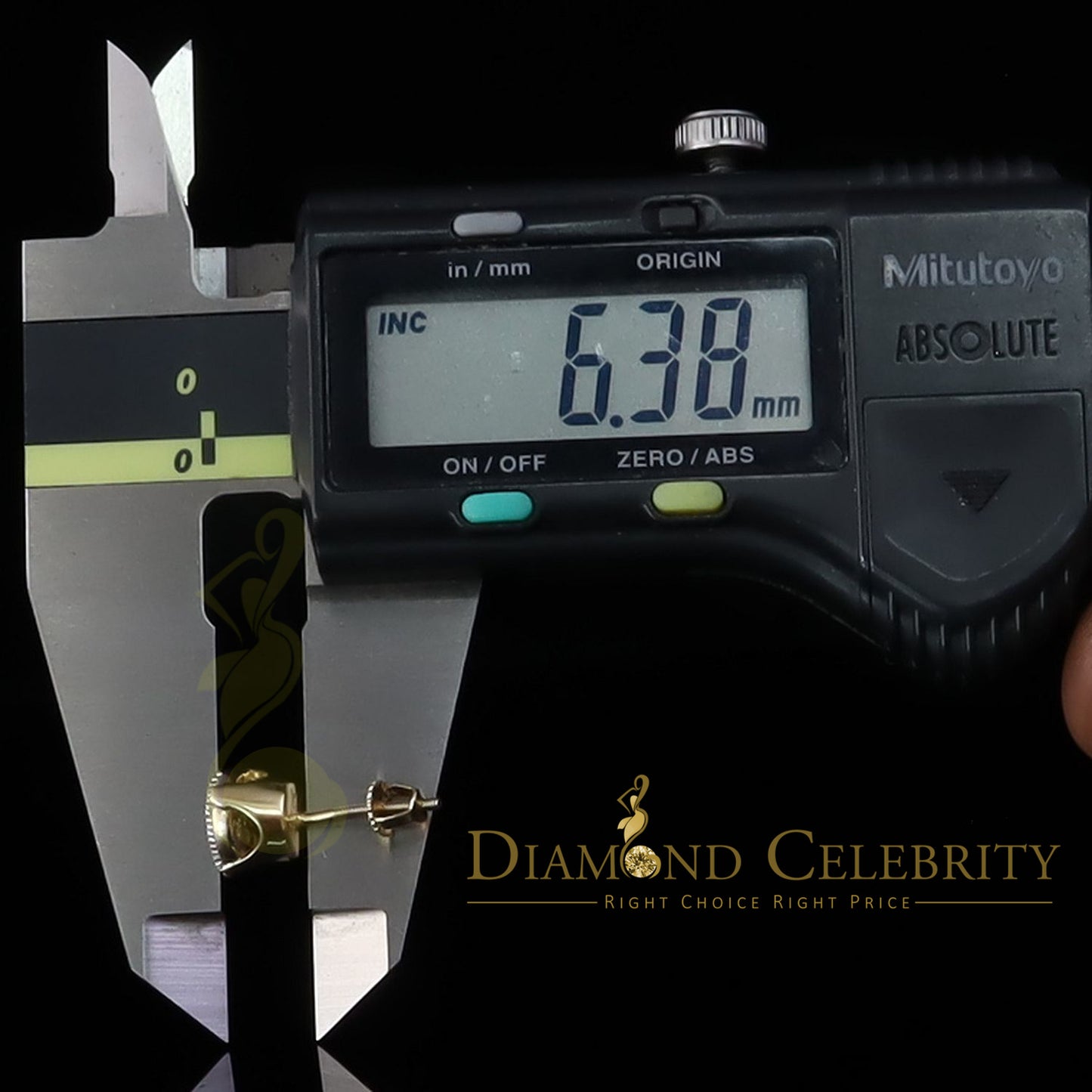 DiamondCelebritees 925 Yellow Sterling Silver 0.76ct Cubic Zirconia Women's Hip Hop Round Earrings