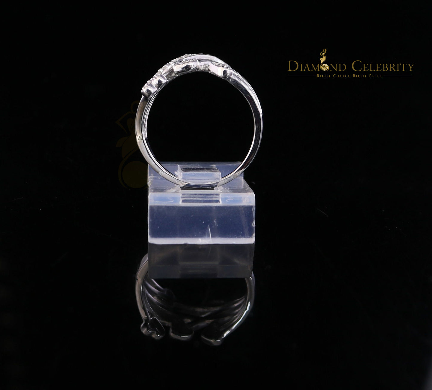 DiamondCelebritees 0.06 CT Real Diamond Womens Sterling Silver Multiple Heart White Ring Size 6.5