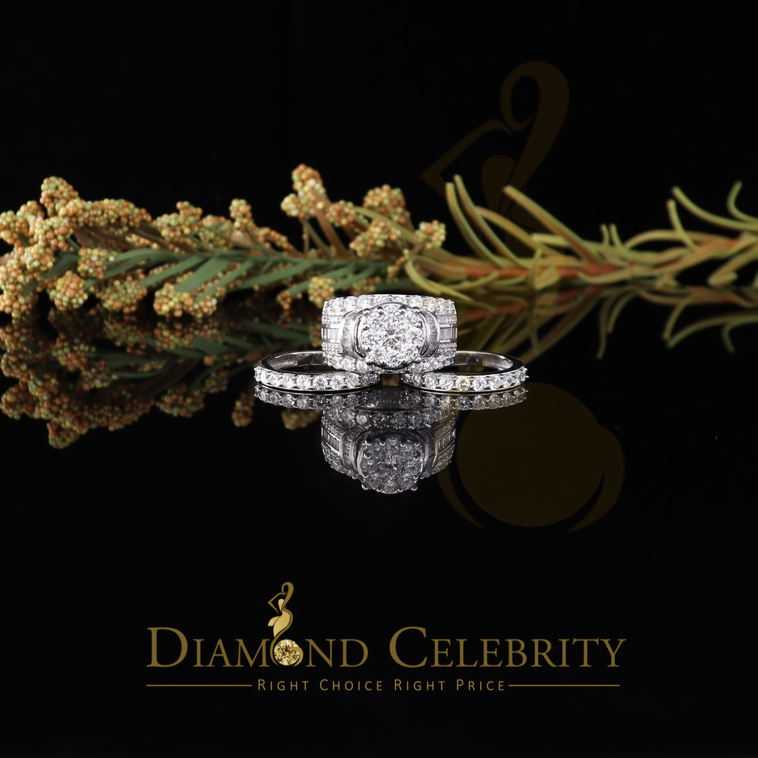 DiamondCelebritees Sterling Silver Round Cubic Zirconia 13.20ct Wedding White Womens Ring SIZE 9