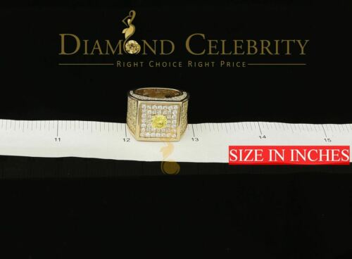 DiamondCelebritees 925 Sterling Yellow Silver Square Shape Cubic Zirconia 9.50ct Womens Ring Size7