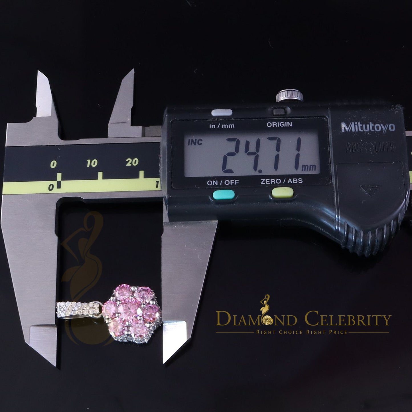 Diamondcelebritees Women's 925 Sterling Silver White 3.00 ct VVS 'D' Pink Moissanite Floral Pendant