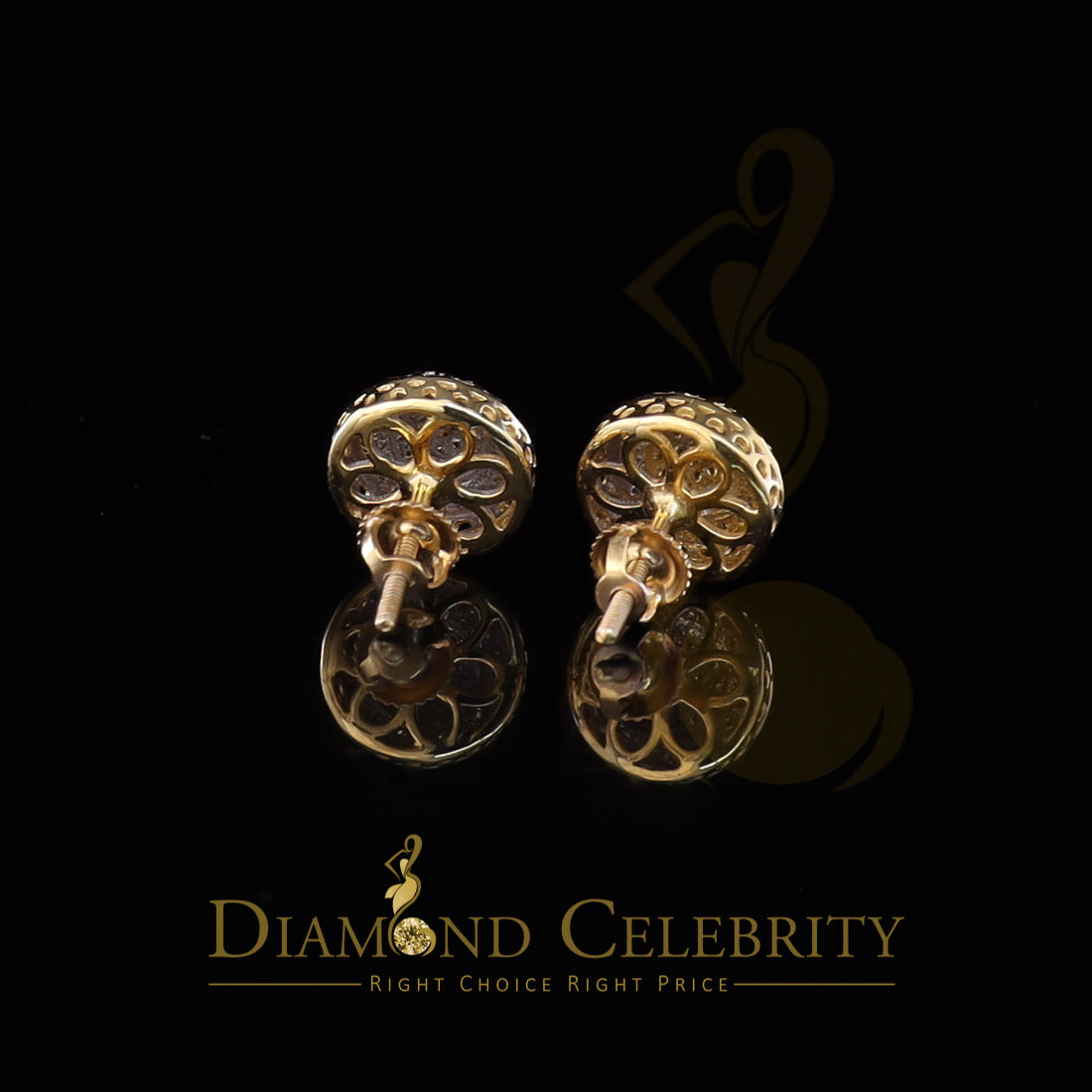 DiamondCelebritees10K Real Yellow Gold w/Real 0.33CT Diamond Men's/Women's Stud Earring