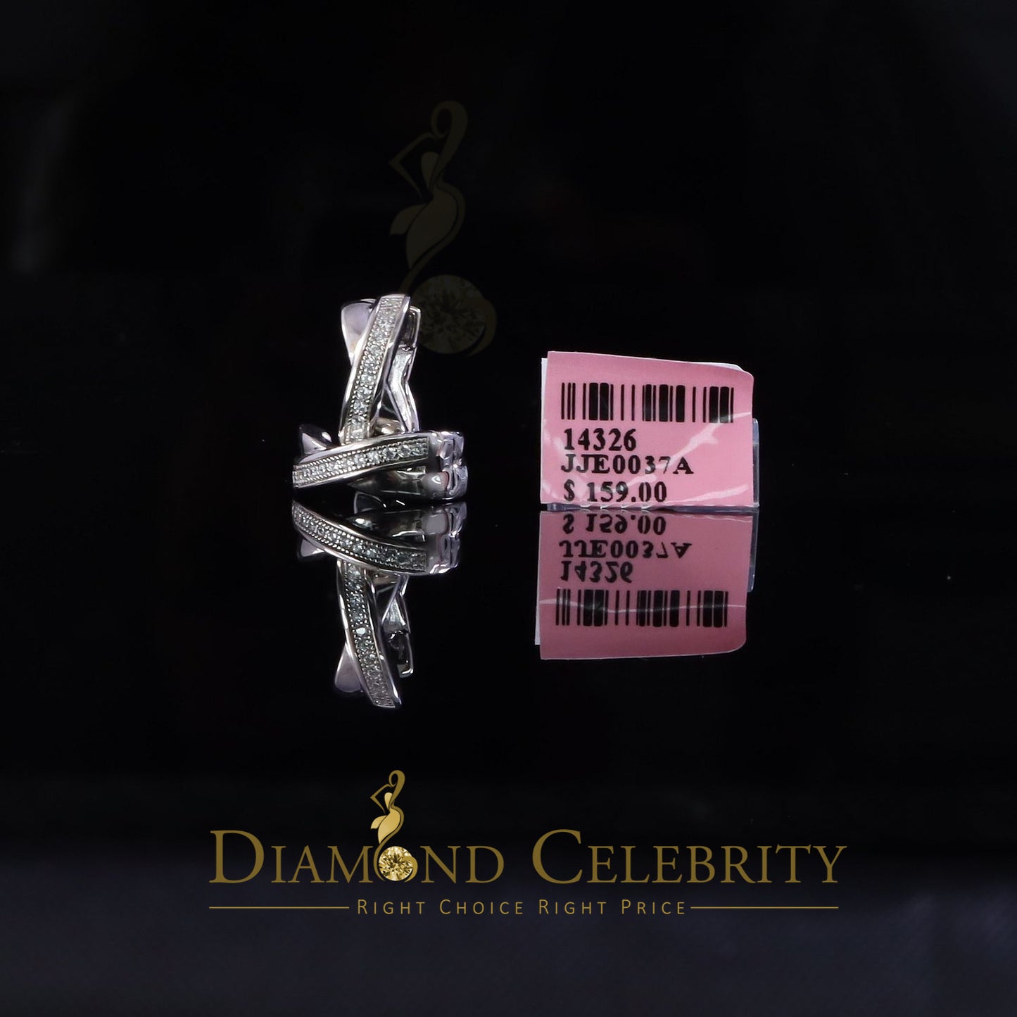 DiamondCelebritees Mens hip hop white Gold 925 Sterling Silver Iced 1 row Huggie Hoop earrings