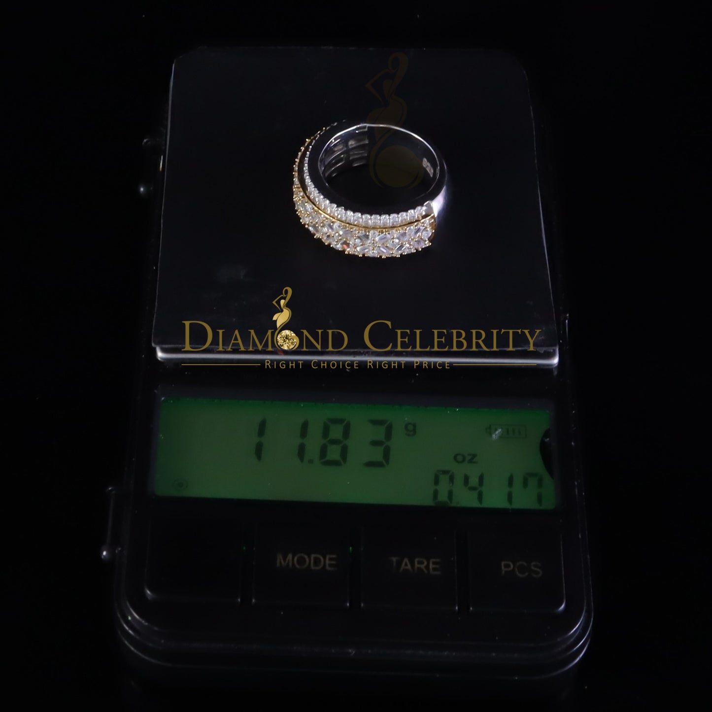 DiamondCelebritees White Size 8 Men/ Women925 Silver 2.50ct VVS 'D' Moissanite Baguette Band Ring