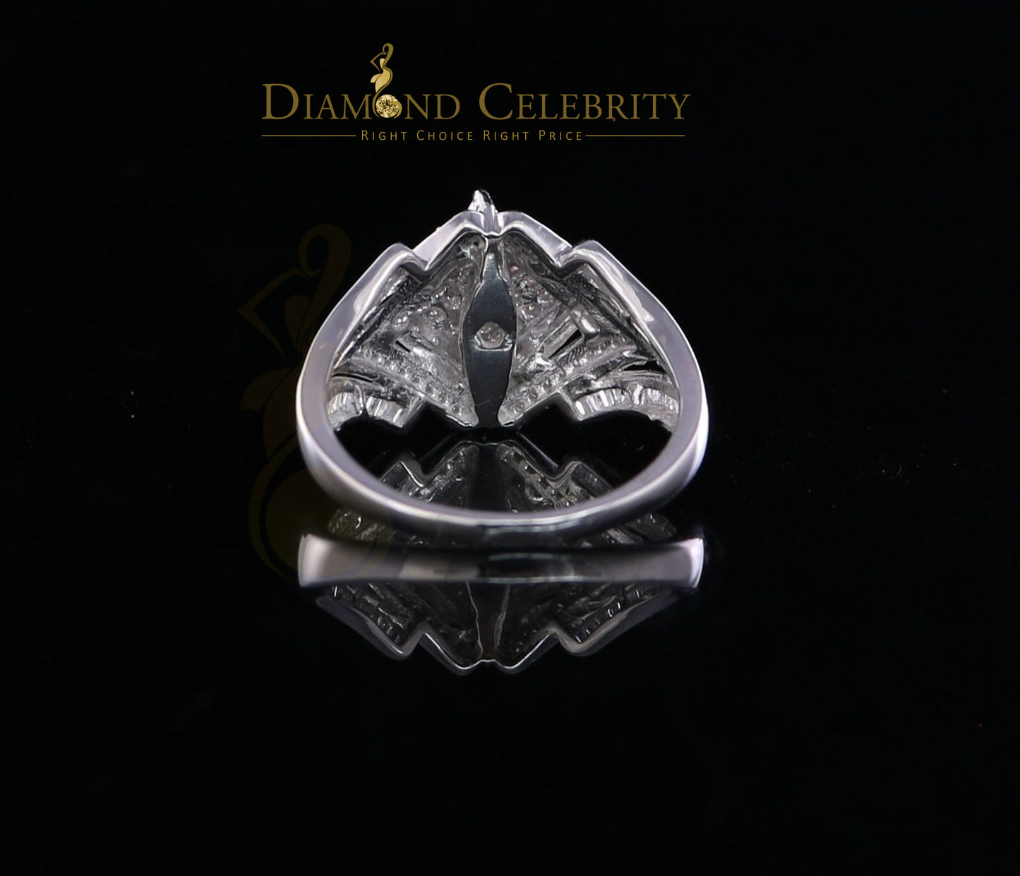 DiamondCelebritees 0.66CT Real Diamond 925 Sterling Silver White Square Men's Engagement Ring SZ 7