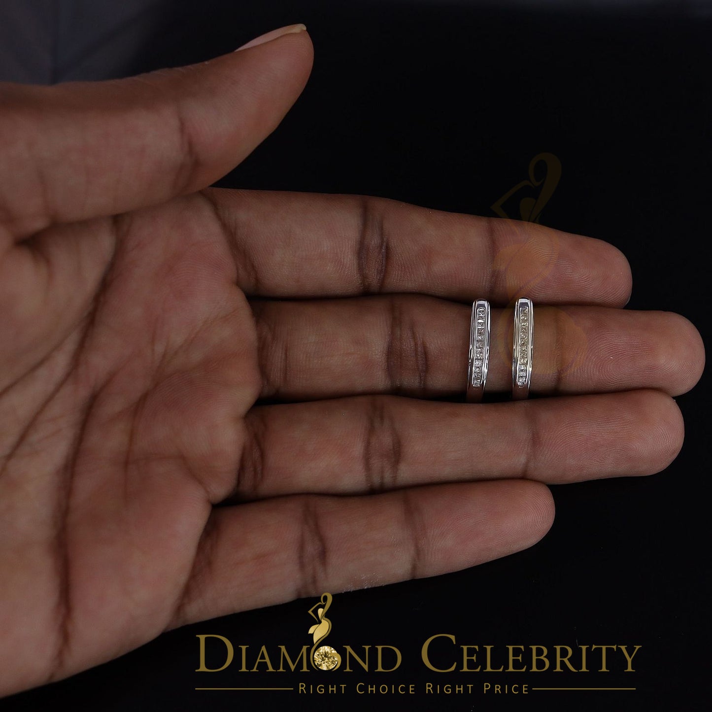 DiamondCelebritees 0.33ct Diamond 925 Sterling Silver White Hoop Stud Earrings For Men's / Women's