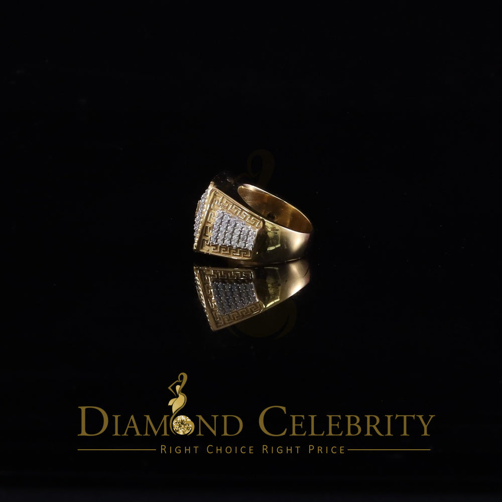 DiamondCelebritees Sterling Yellow Silver 3.00ct VVS 'D' Moissanite Square Rings Size 10 for Men's