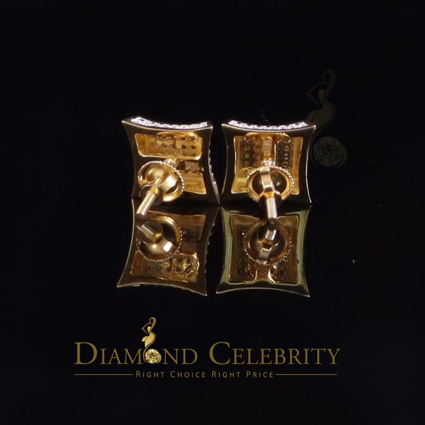 DiamondCelebritees10K Yellow Real Gold Stud Earring with Real 0.20ct Diamond earrings