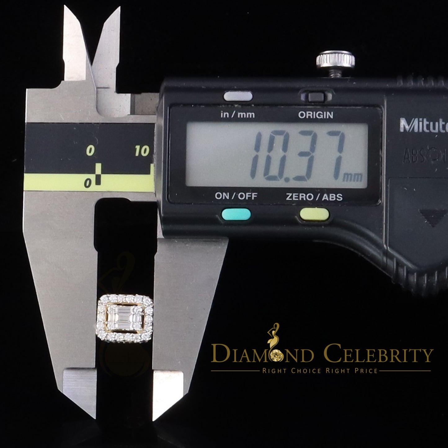 DiamondCelebritees 925 Yellow Silver 1.25ct VVS 'D' Moissanite Square Stud Earring Men's/Womens