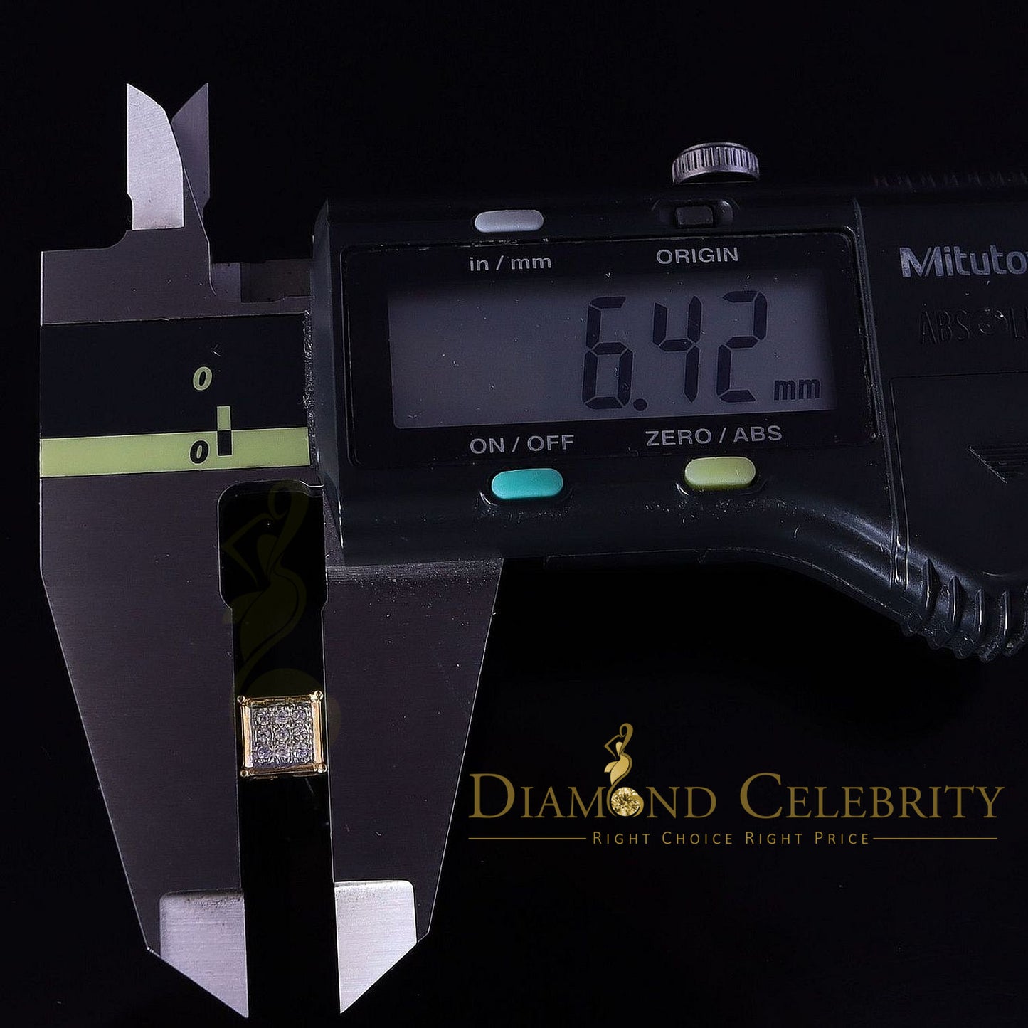 DiamondCelebritees Yellow 925 Silver 0.14ct Men's & Women's Elegant Cubic Zirconia Square Earrings