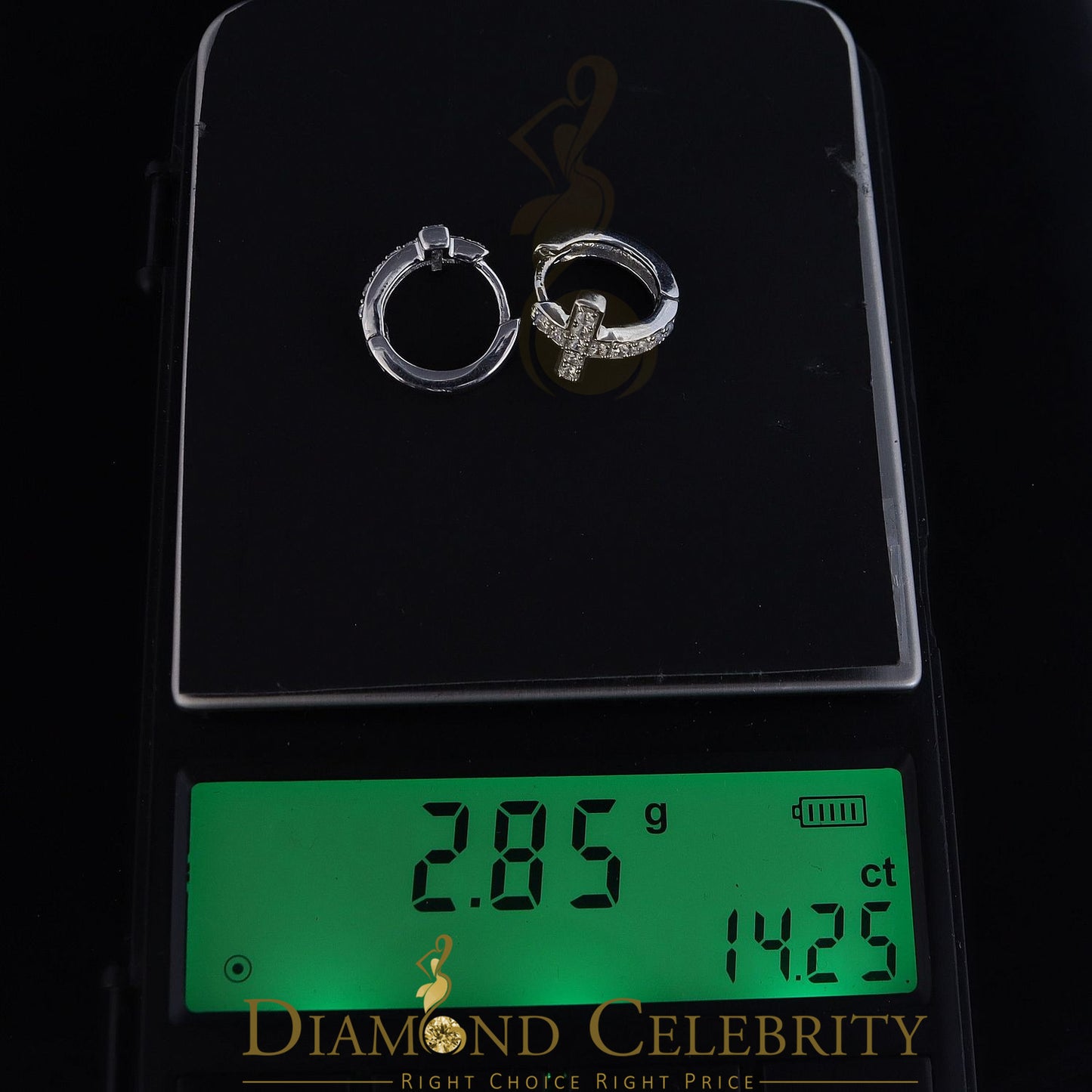 DiamondCelebritees White 925 Sterling Silver 0.72ct Cubic Zirconia Women's & Men's Hoop Earrings