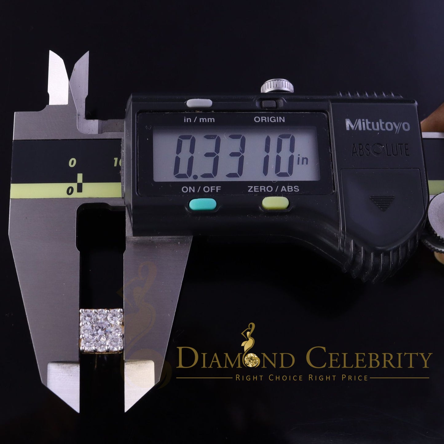 DiamondCelebritees Real Moissanite Square Earrings 10k Real Yellow Gold 2.25ct VVS 'D' Color