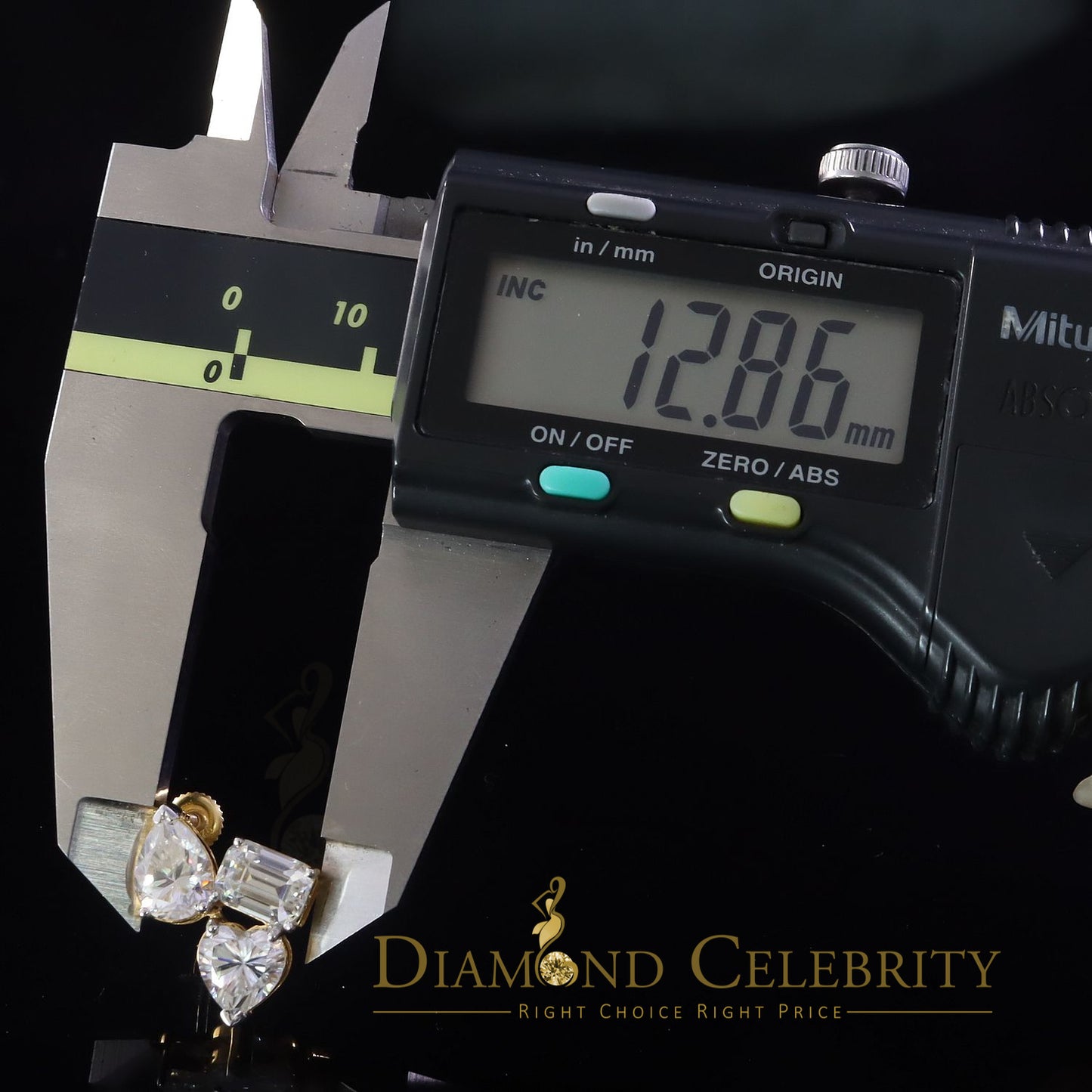 DiamondCelebritees Classy Stud Earring 7.00CT VVS 'D Moissanite Women's 925 SilverYellow Toi et Moi